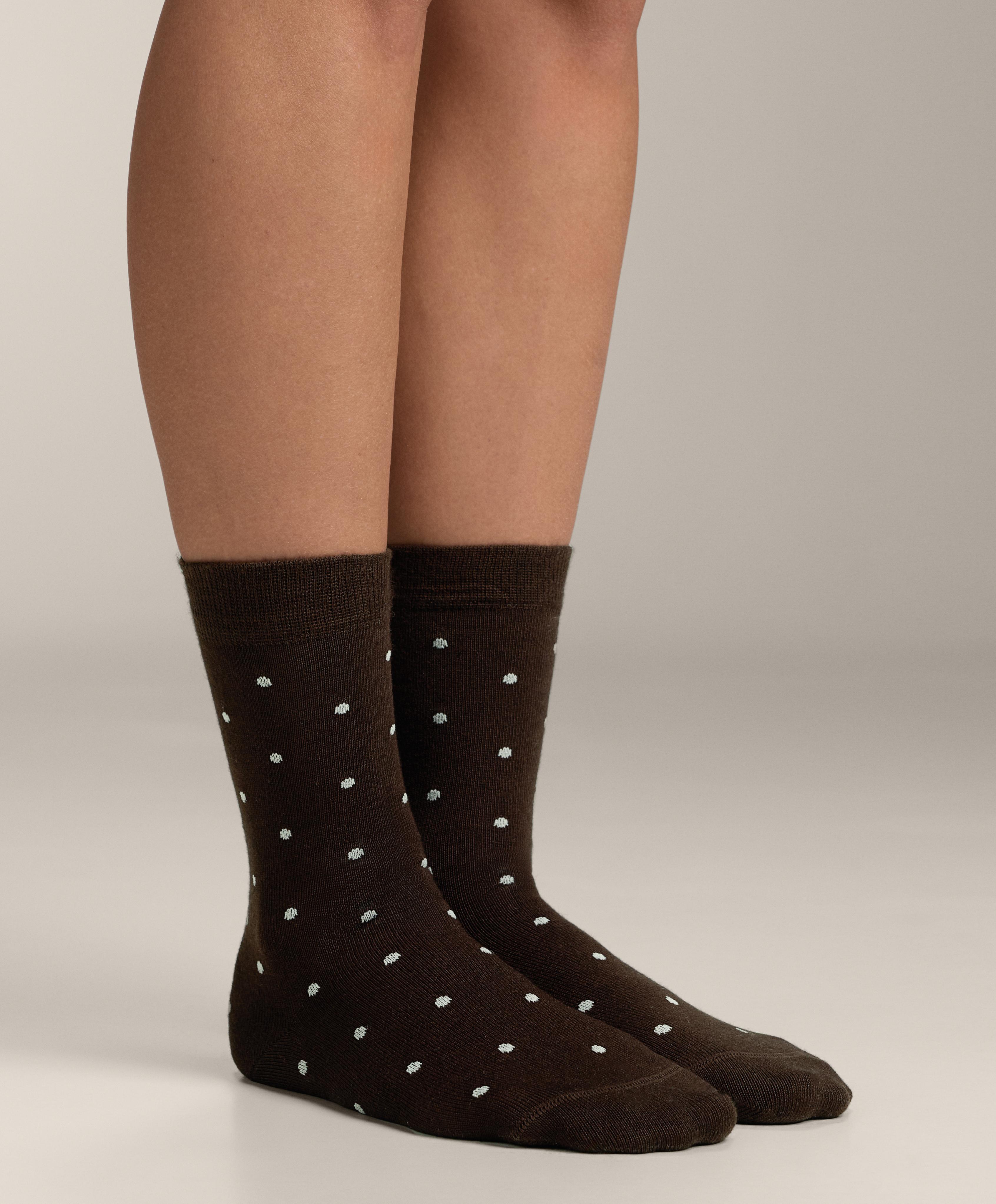 2 pairs of classic 55% modal 10% cashmere socks — CHOCOLATE