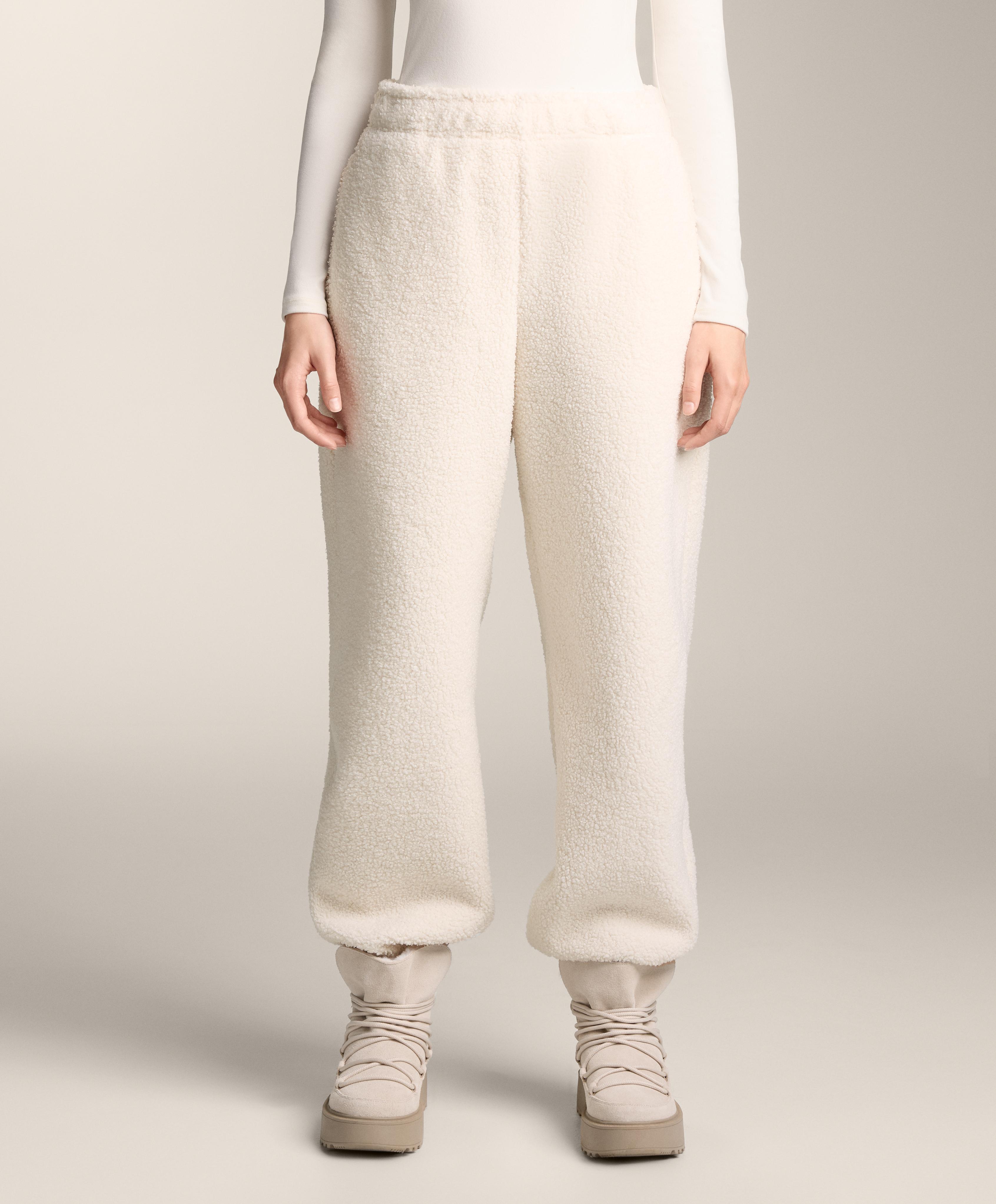Lightweight faux-shearling jogging trousers Lightweight faux-shearling jogging trousers
