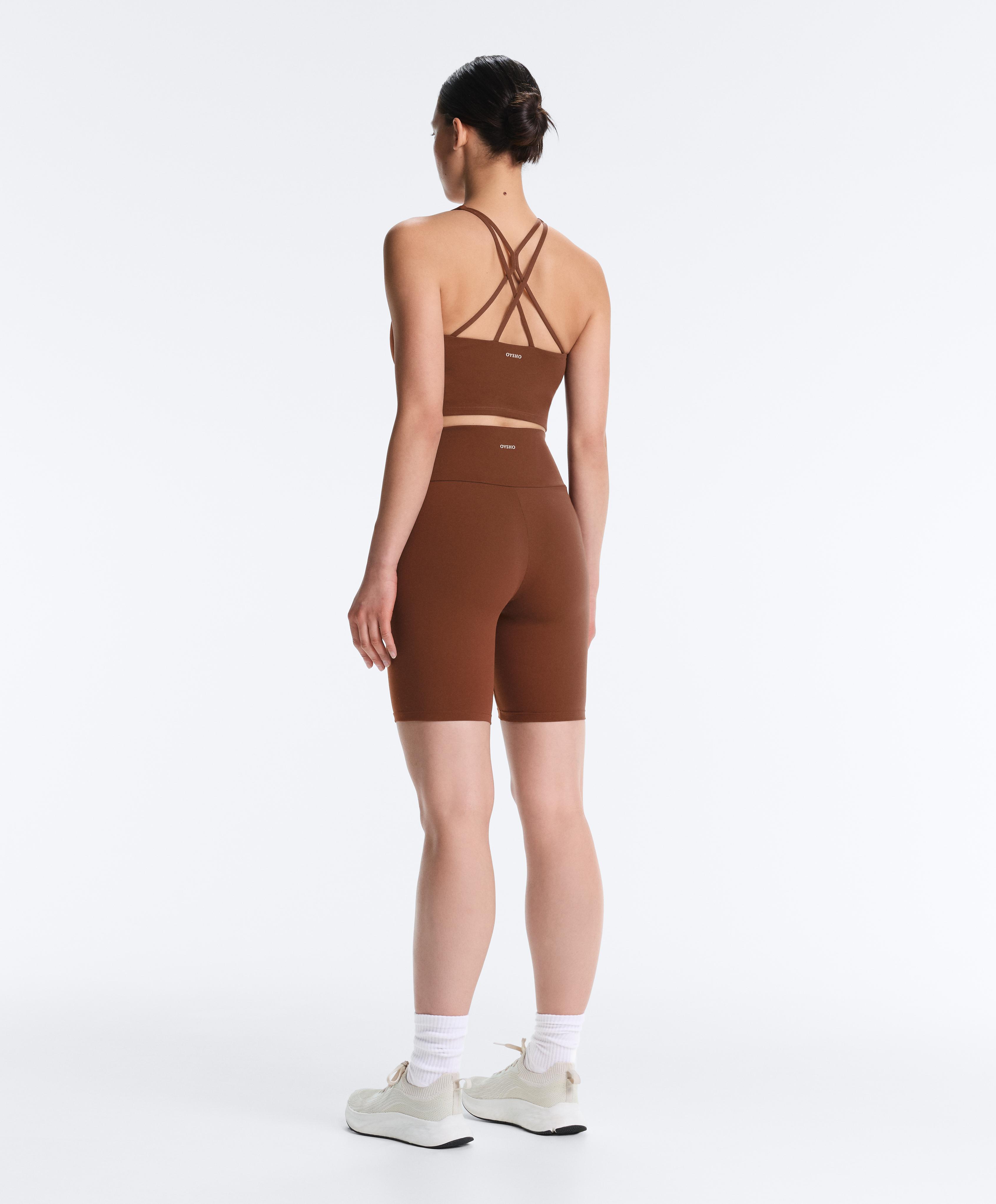 Comfortlux high-rise 20cm biker leggings — COFFEE