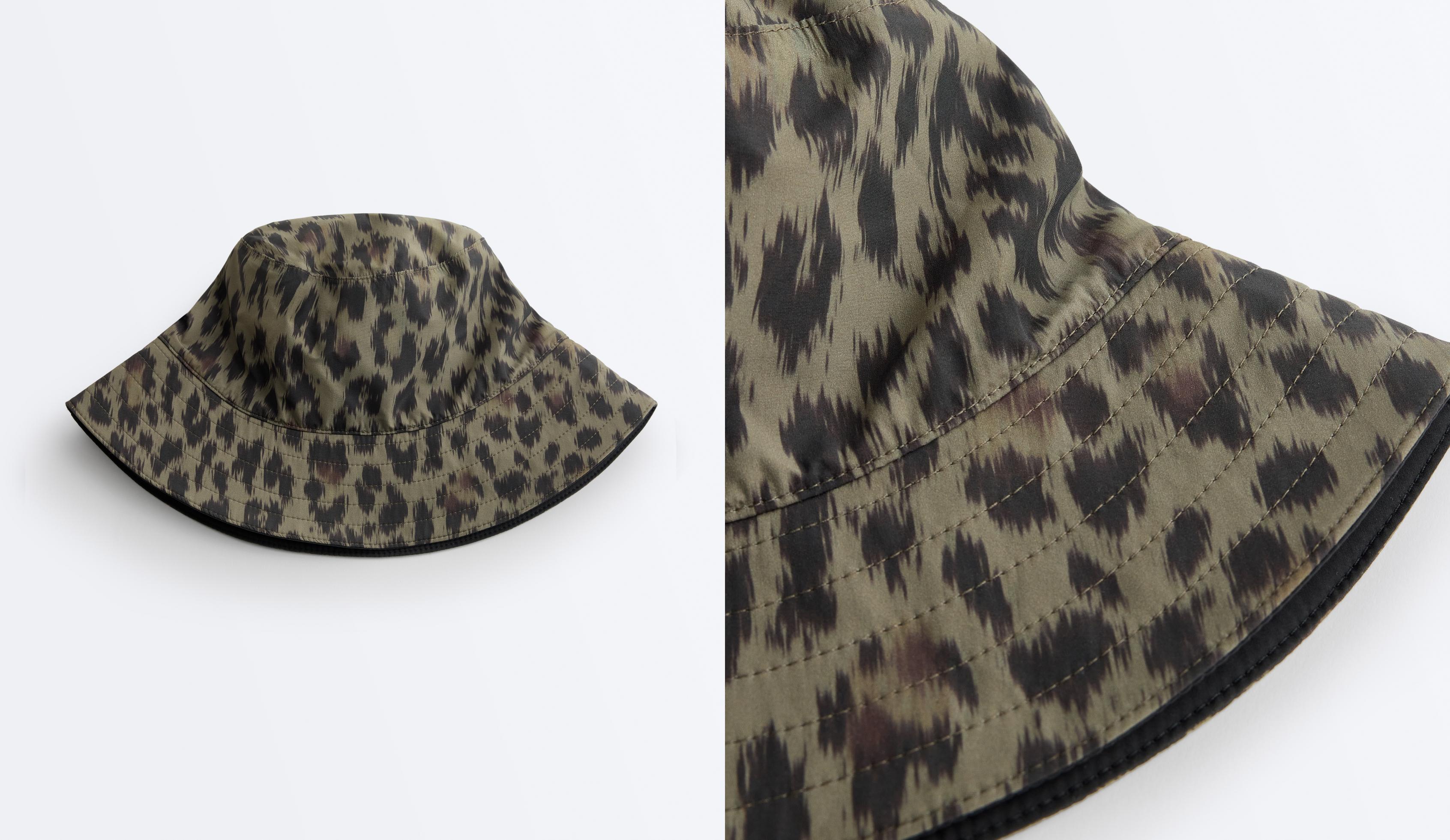 Waterproof 10k leopard print hat — BLACK (alternate view)