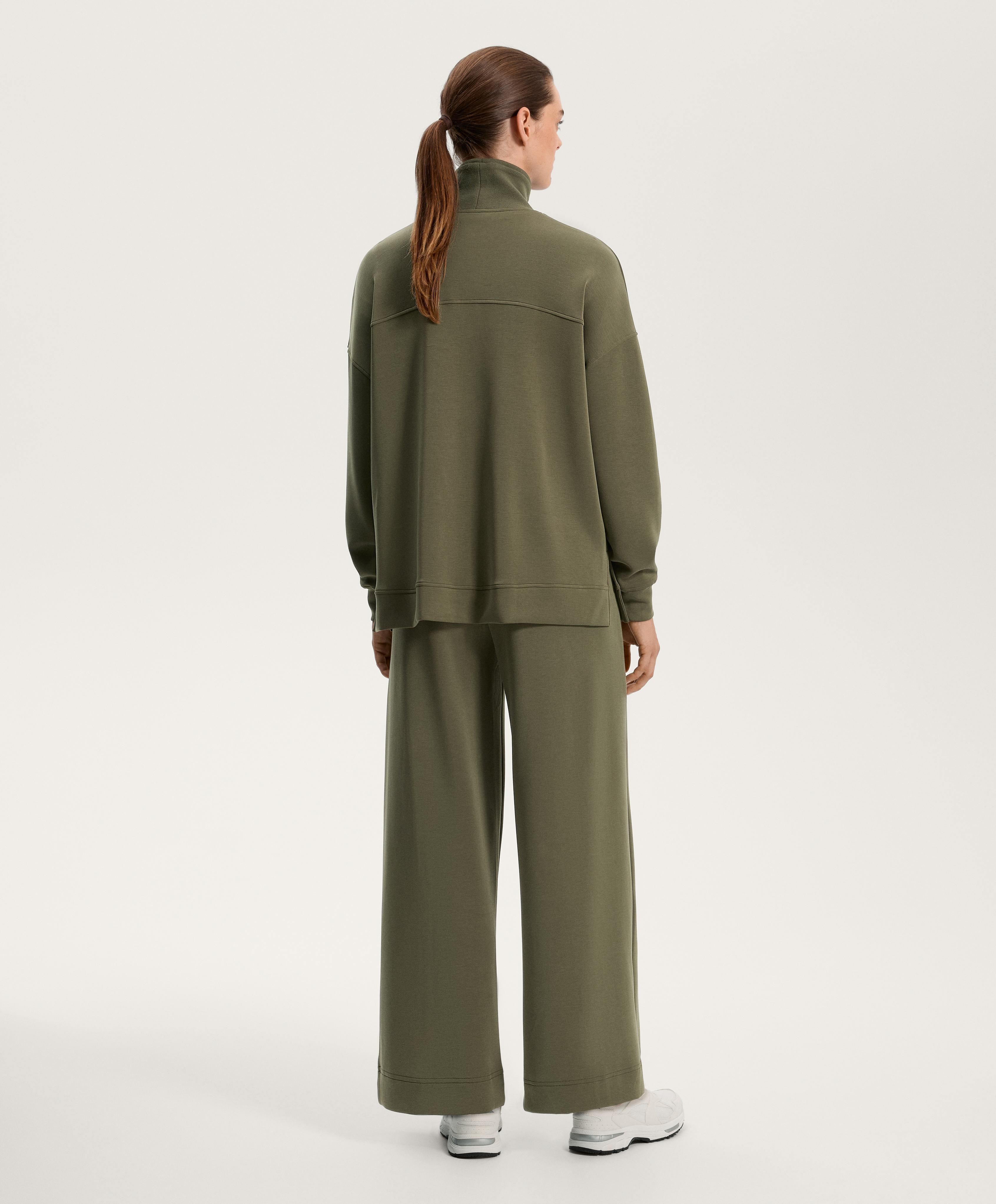 Soft-touch half-zip sweatshirt with modal and rib details | OYSHO
