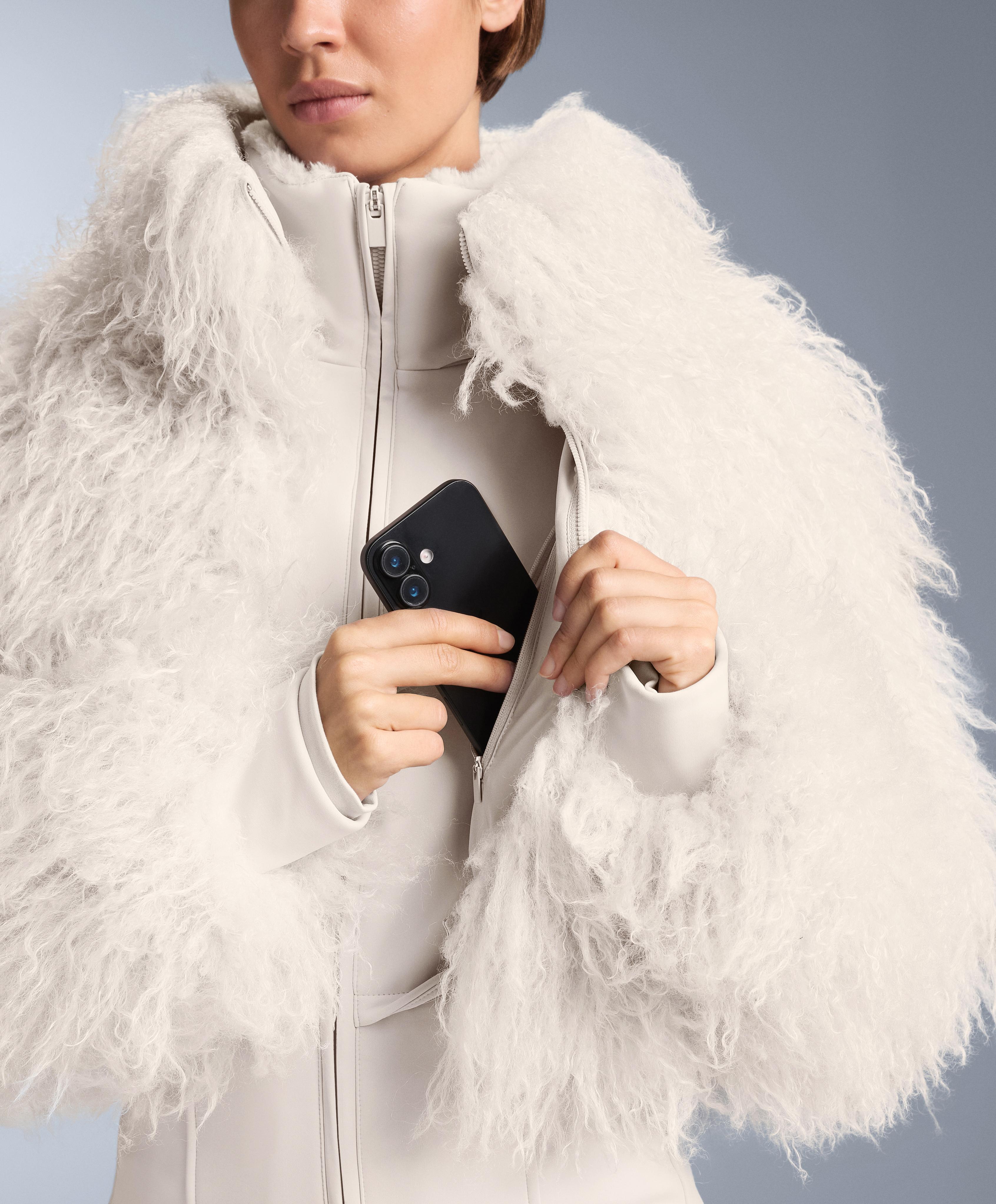 Water-resistant 2-in-1 removable flare stretch SKI jumpsuit — PALE MINK