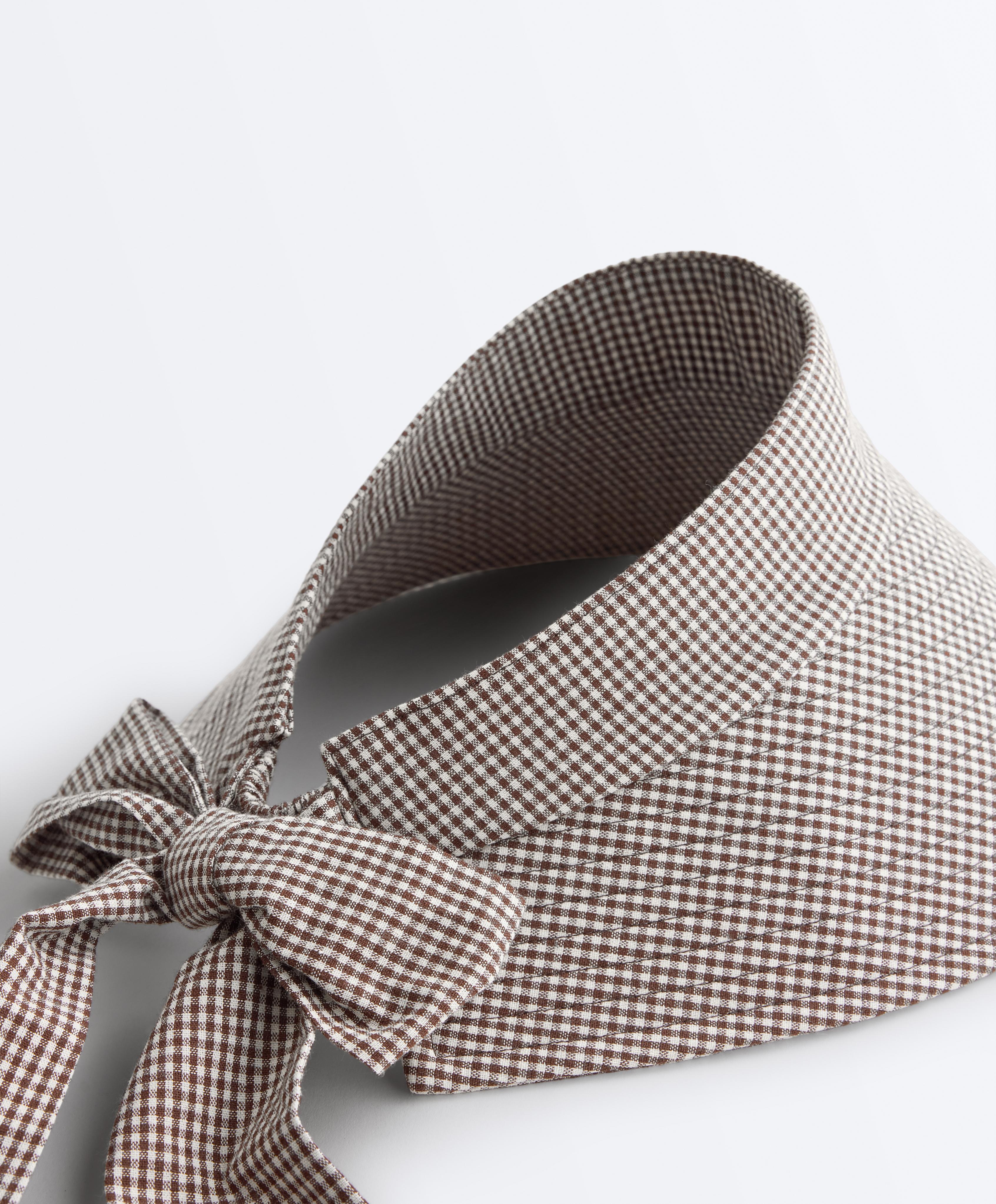 Gingham visor — BROWN