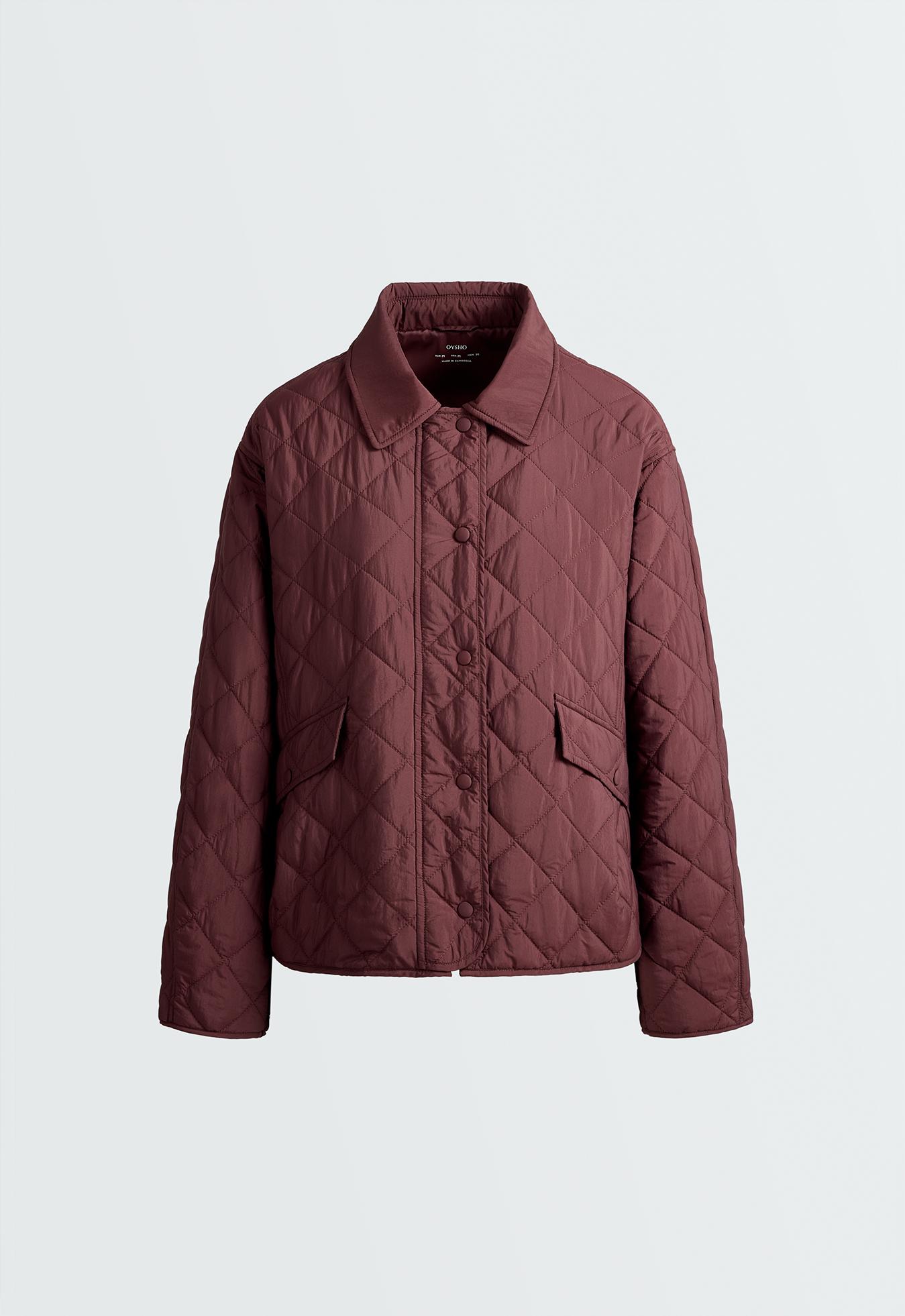 FELLEX® AEROGEL midi boxy padded jacket — BURGUNDY
