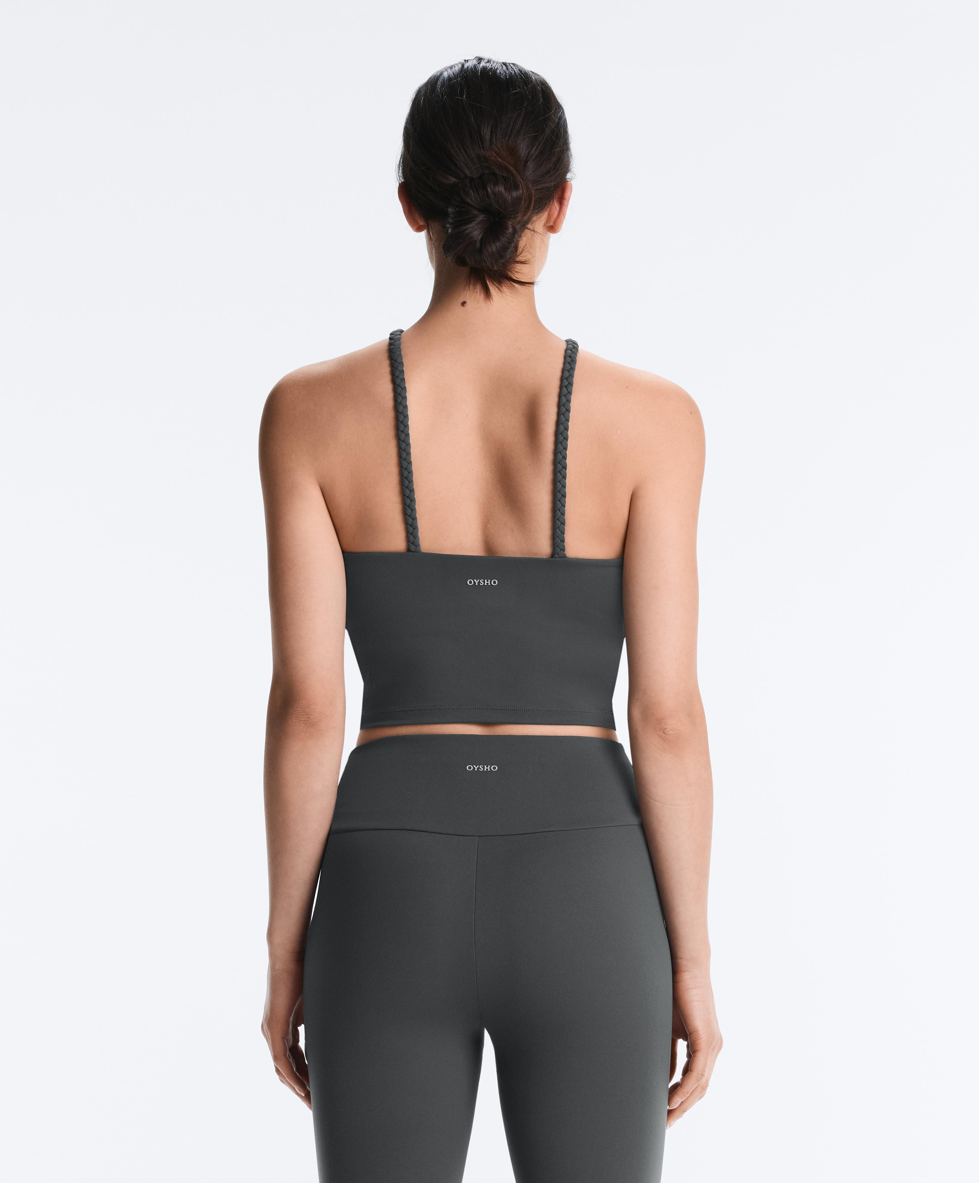 Comfortlux braided halter tank top — STEEL GREY