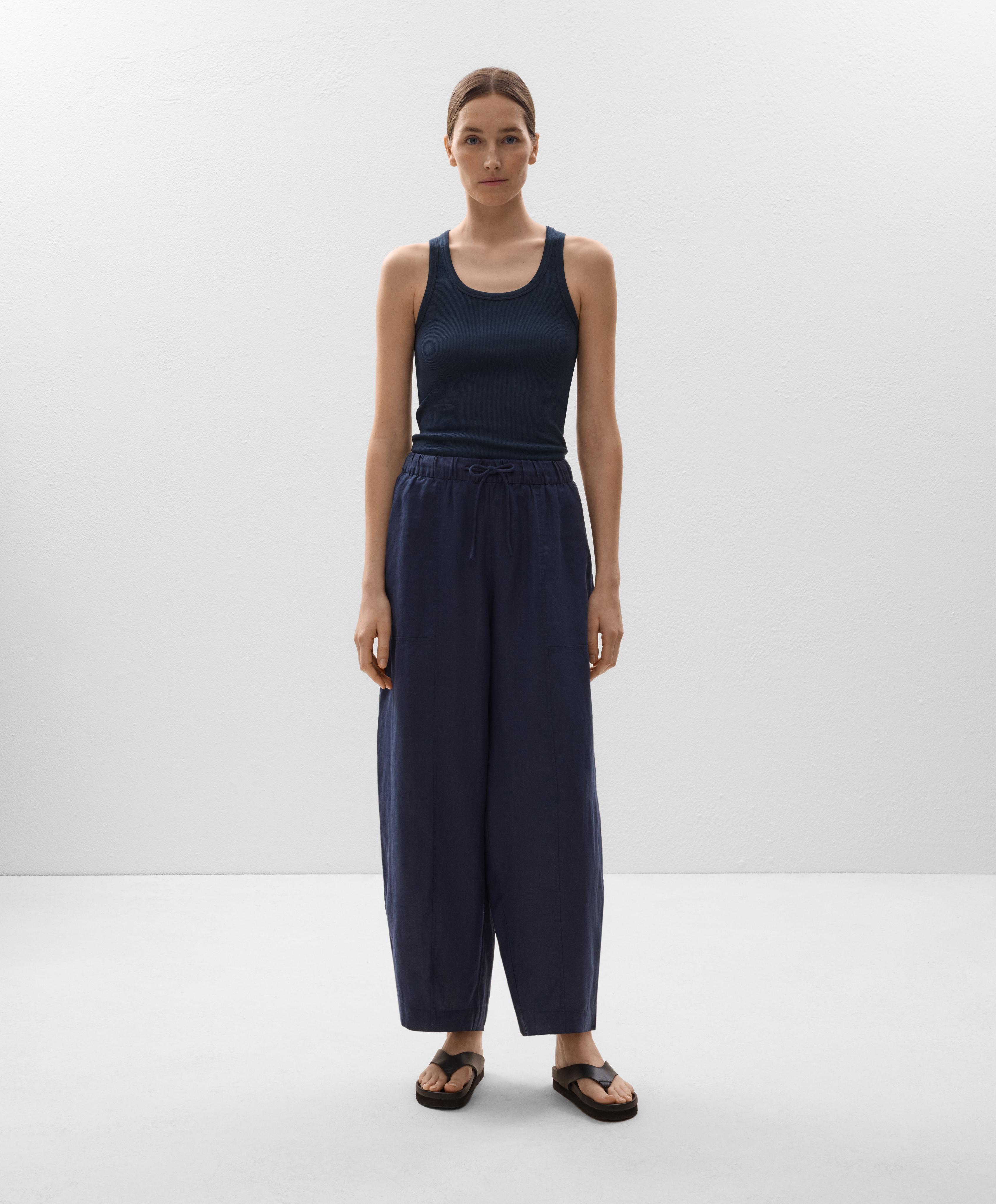 Pantalon barrel 100 % lin Pantalon barrel 100 % lin