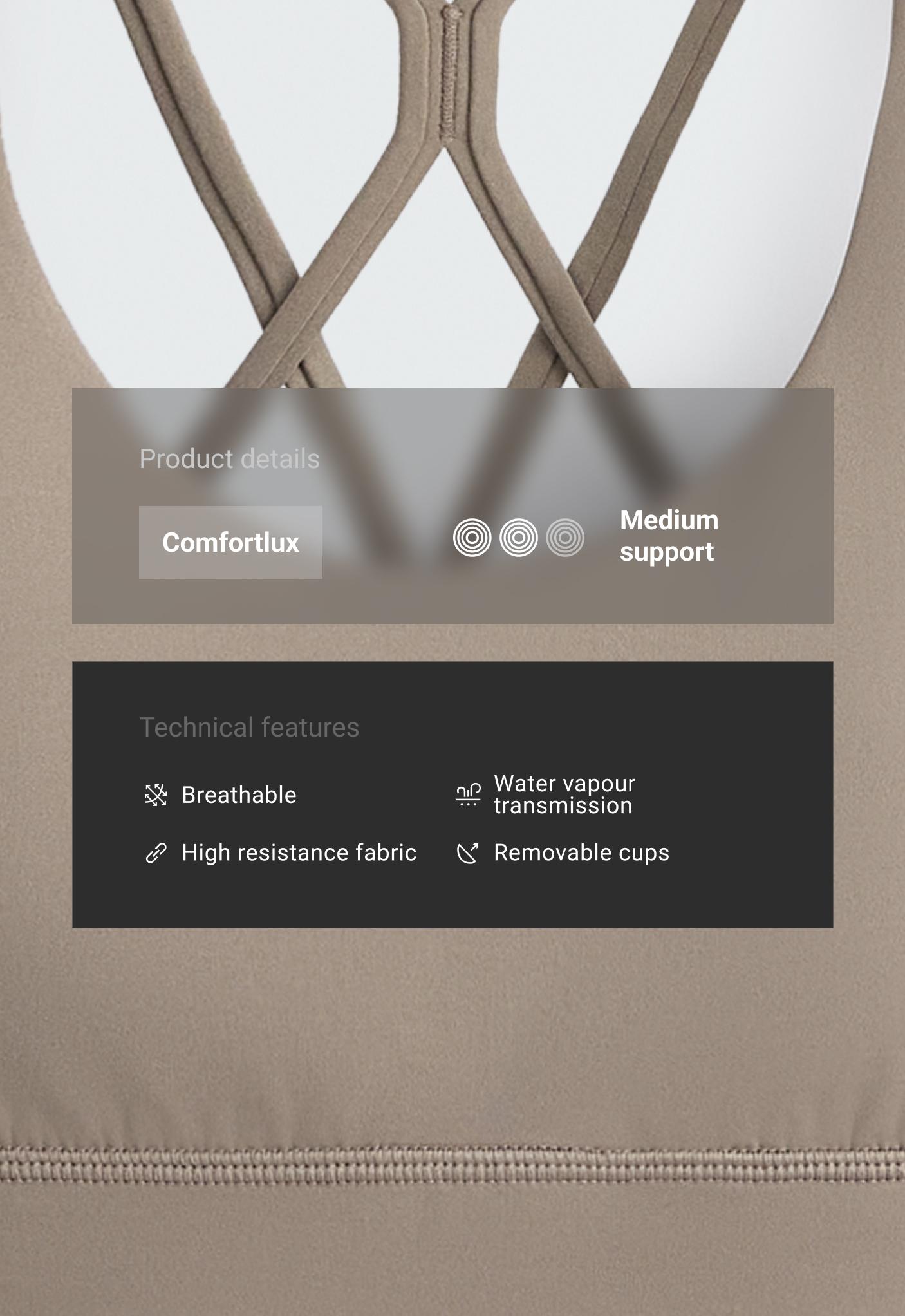 حمالة صدر رياضية Comfortlux متوسطة التثبيت بكبات حمالة صدر رياضية Comfortlux متوسطة التثبيت بكبات