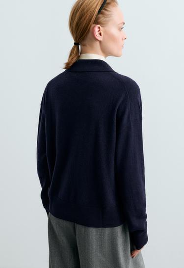 Polo knit 100% wool — INK BLUE 4