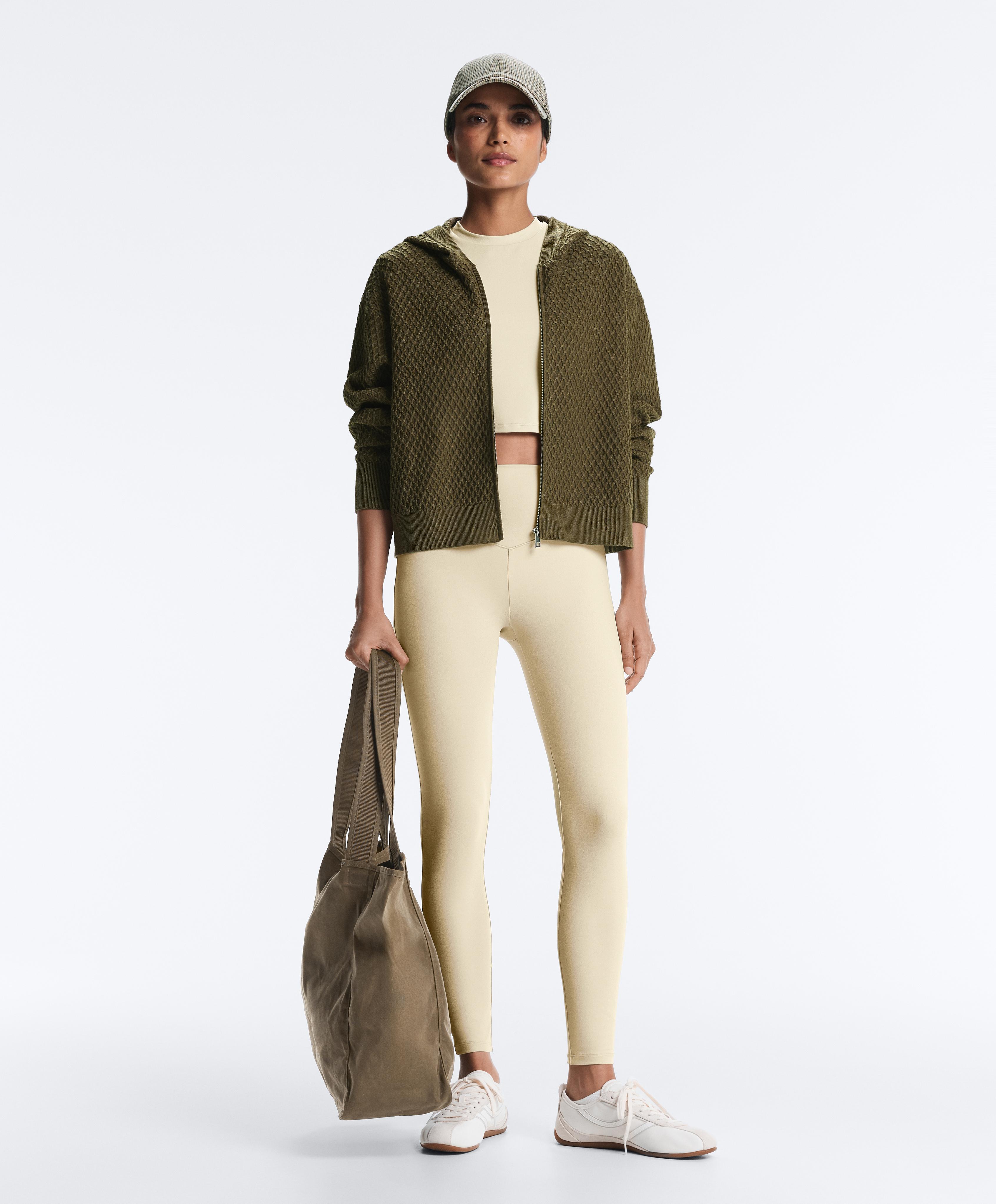 Evermove high-rise ankle-length leggings — PALE BEIGE MELANGE