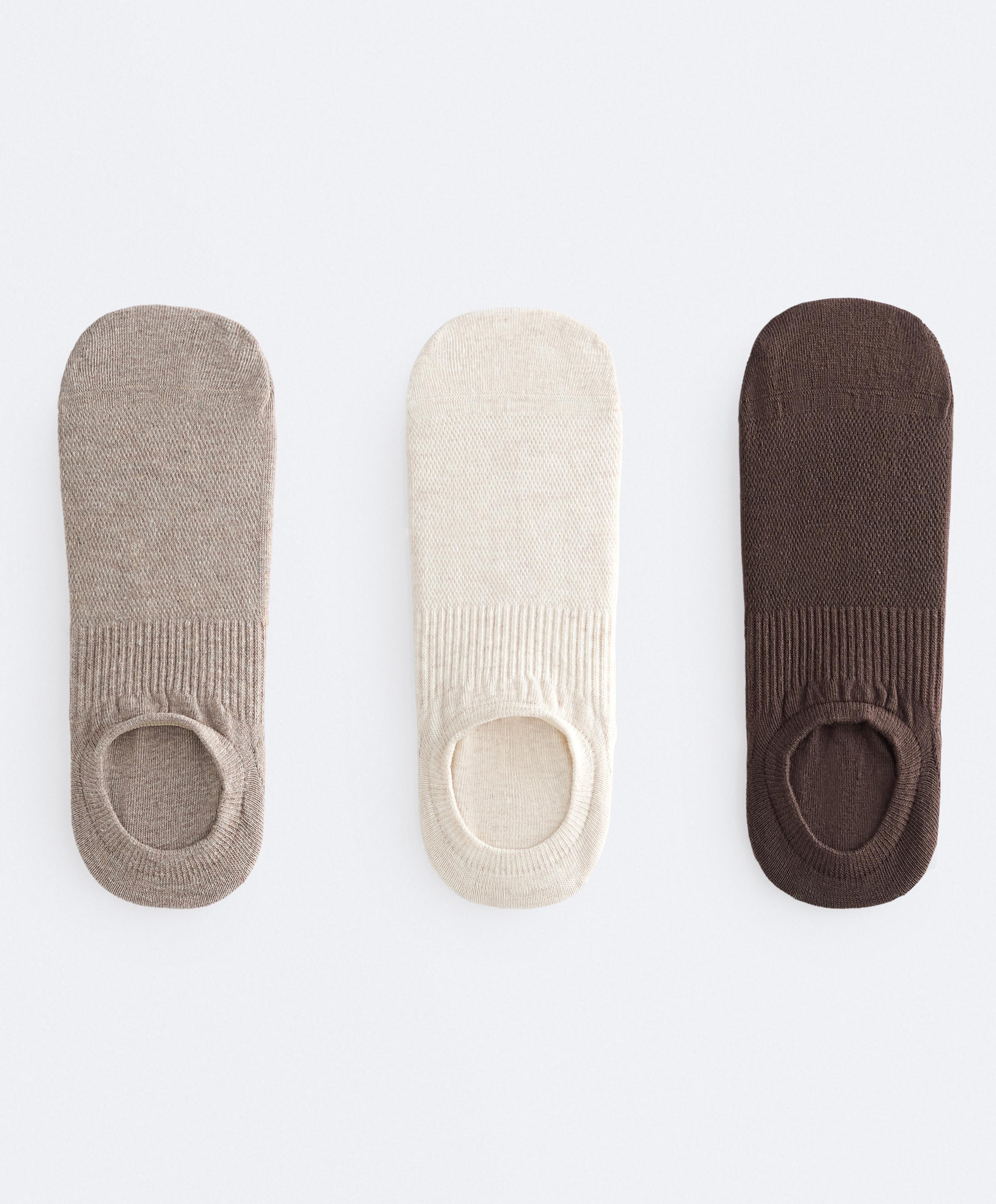 3 pairs of high-cut cotton blend invisible sports socks 3 pairs of high-cut cotton blend invisible sports socks