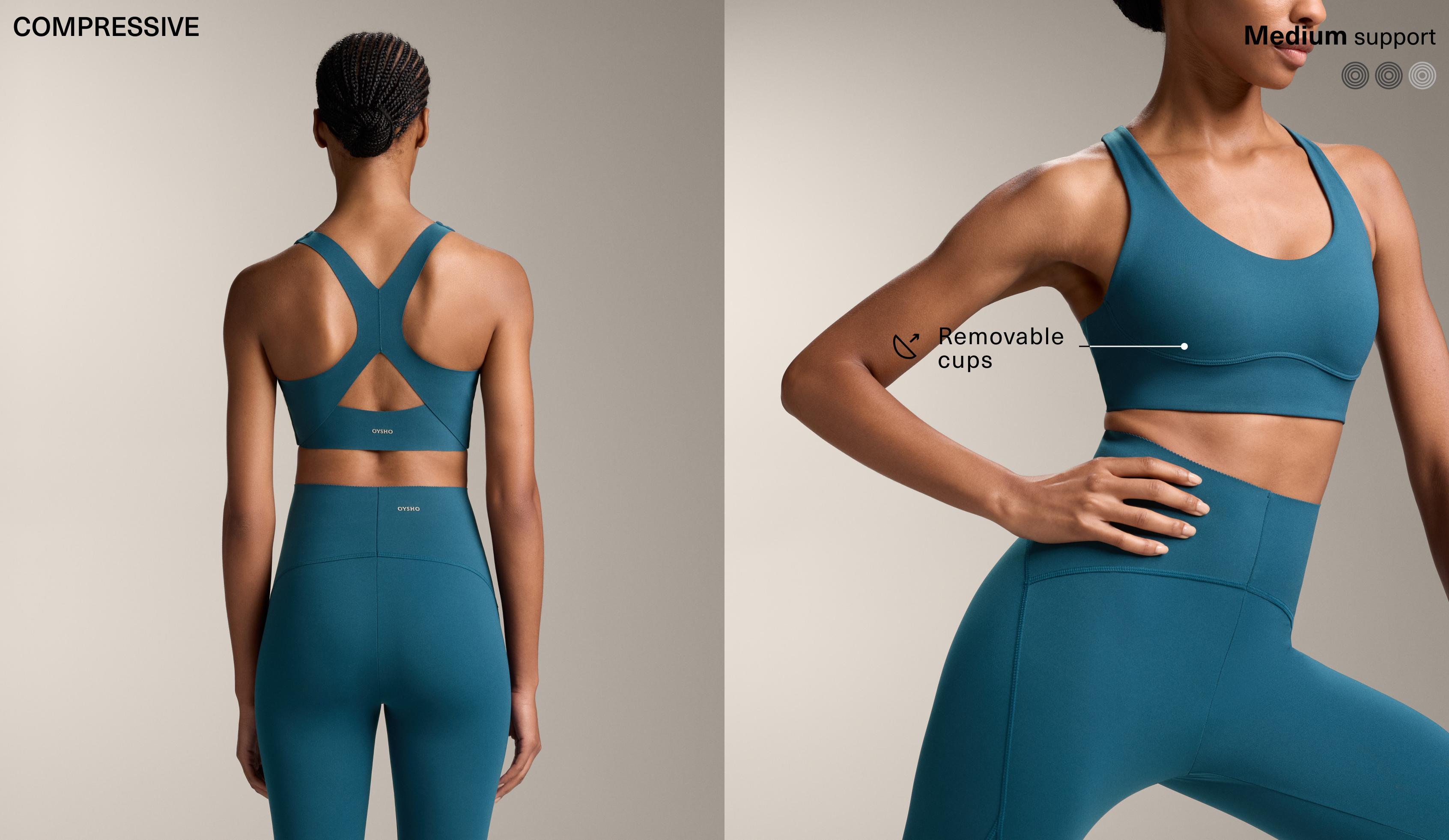 Compressive beha met gemiddelde ondersteuning en cups Compressive beha met gemiddelde ondersteuning en cups