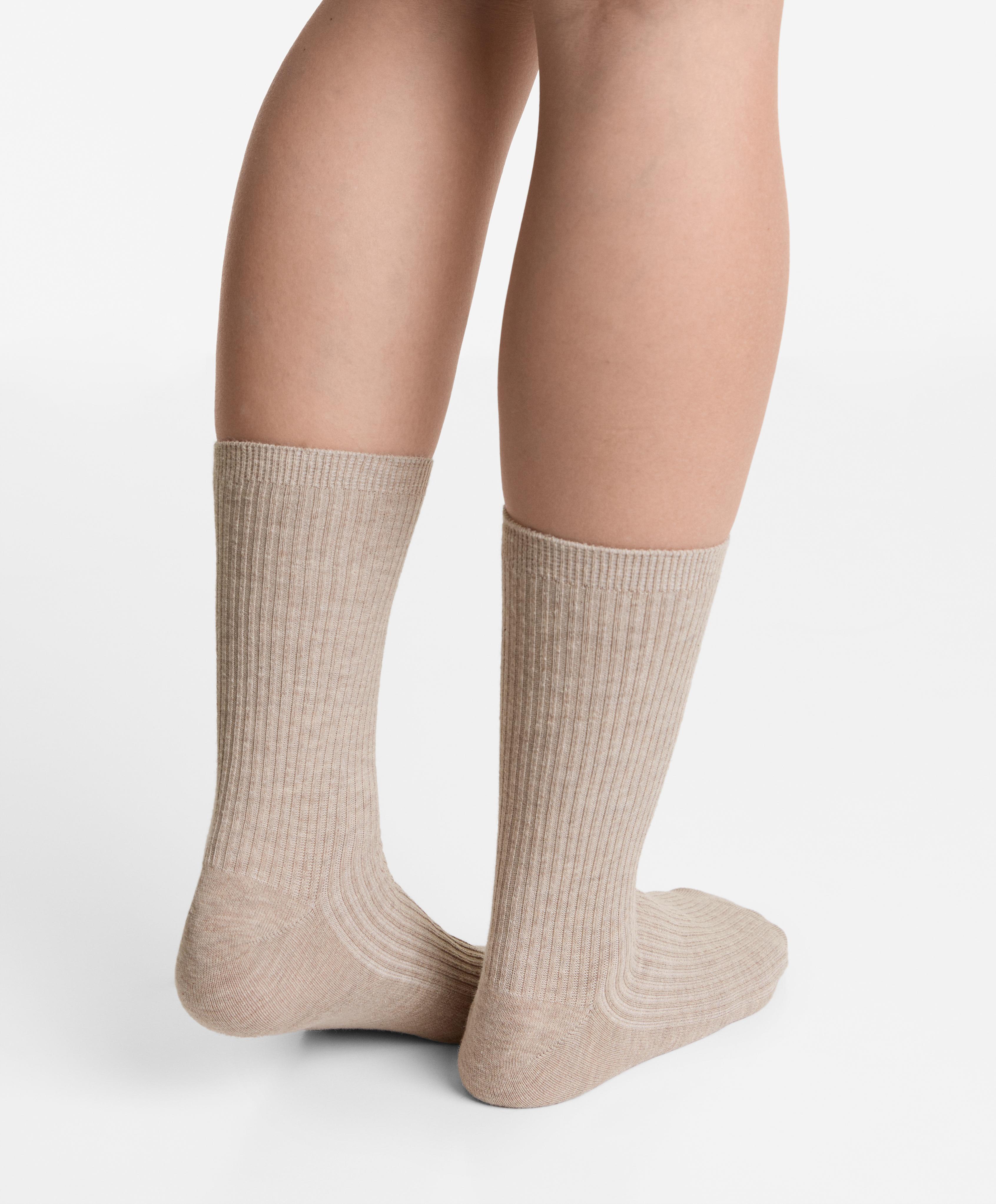 5 pairs of classic socks with cotton — SAND MELANGE