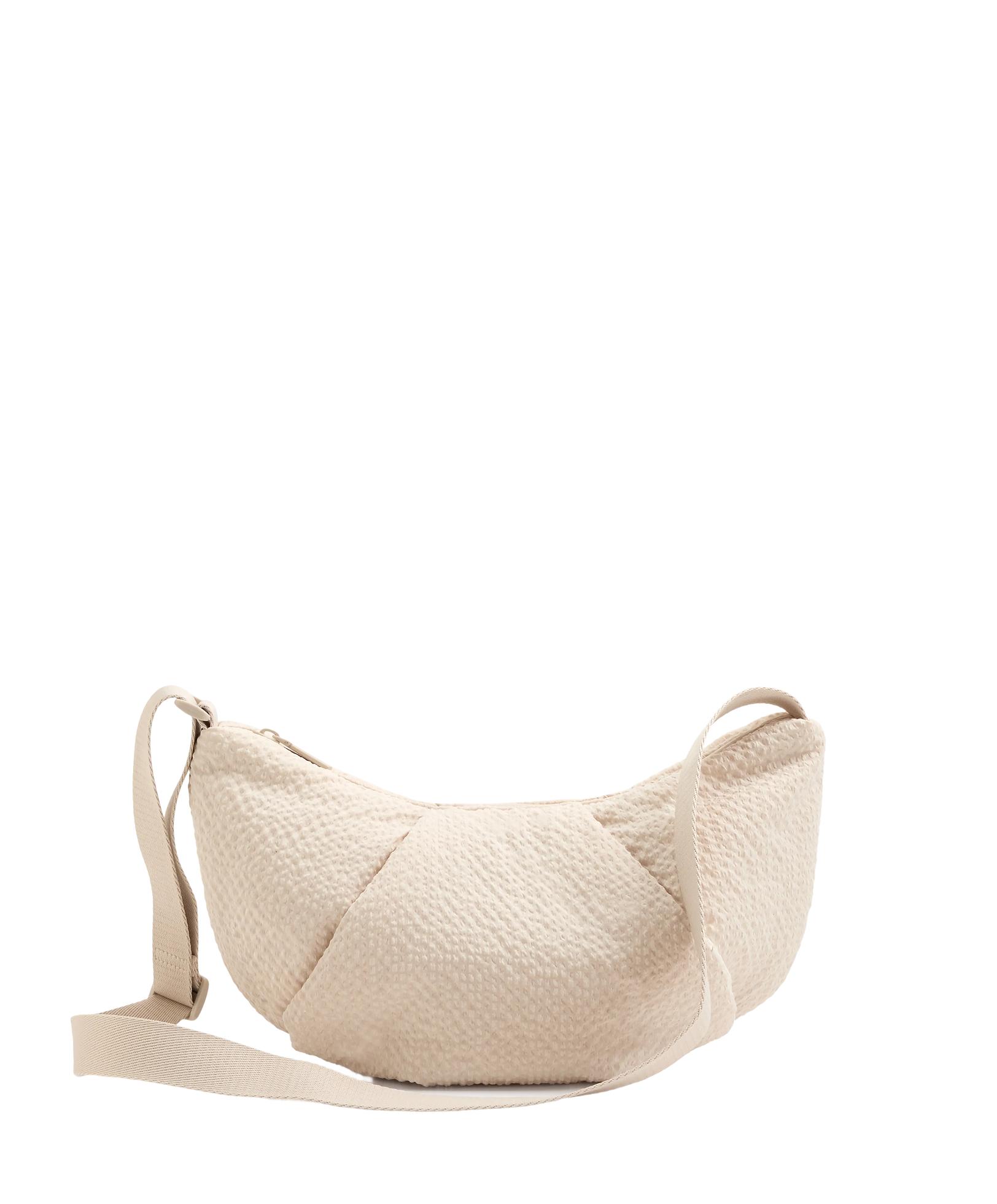 Textured quilted crossbody bag — ECRU