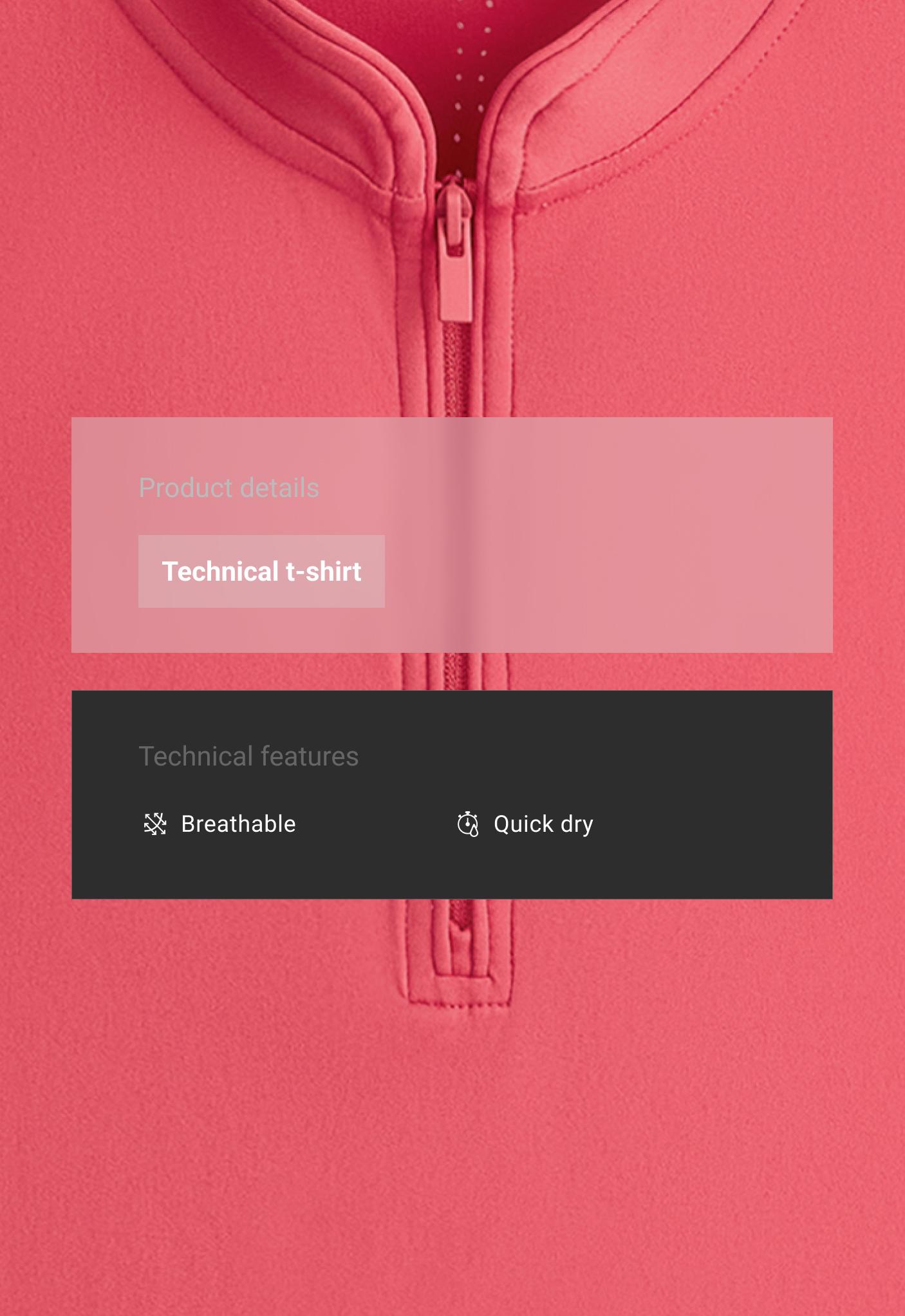 Technisch mouwloos T-shirt met halve rits - Sale Technisch mouwloos T-shirt met halve rits - Sale