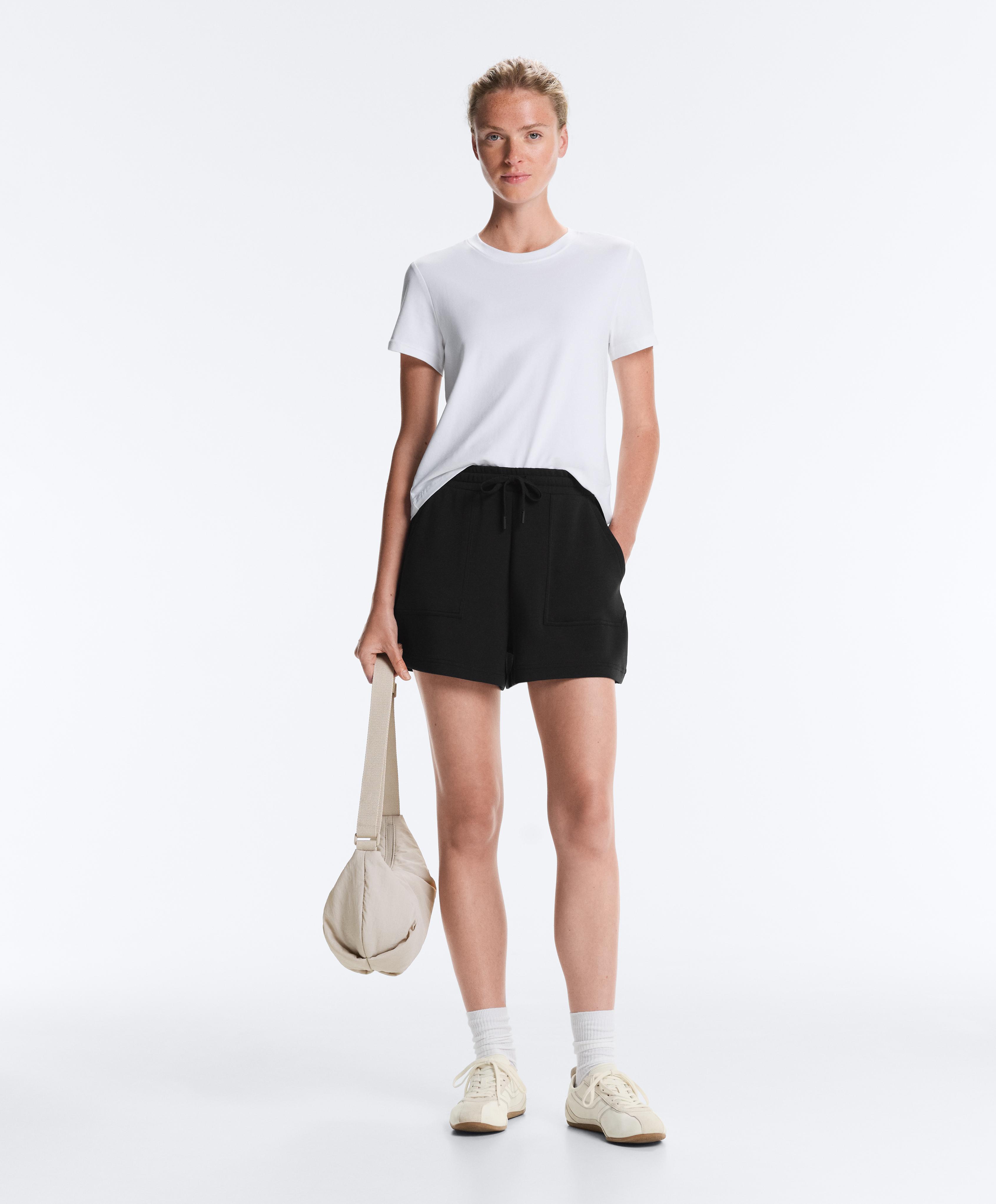 Soft-touch modal shorts — BLACK