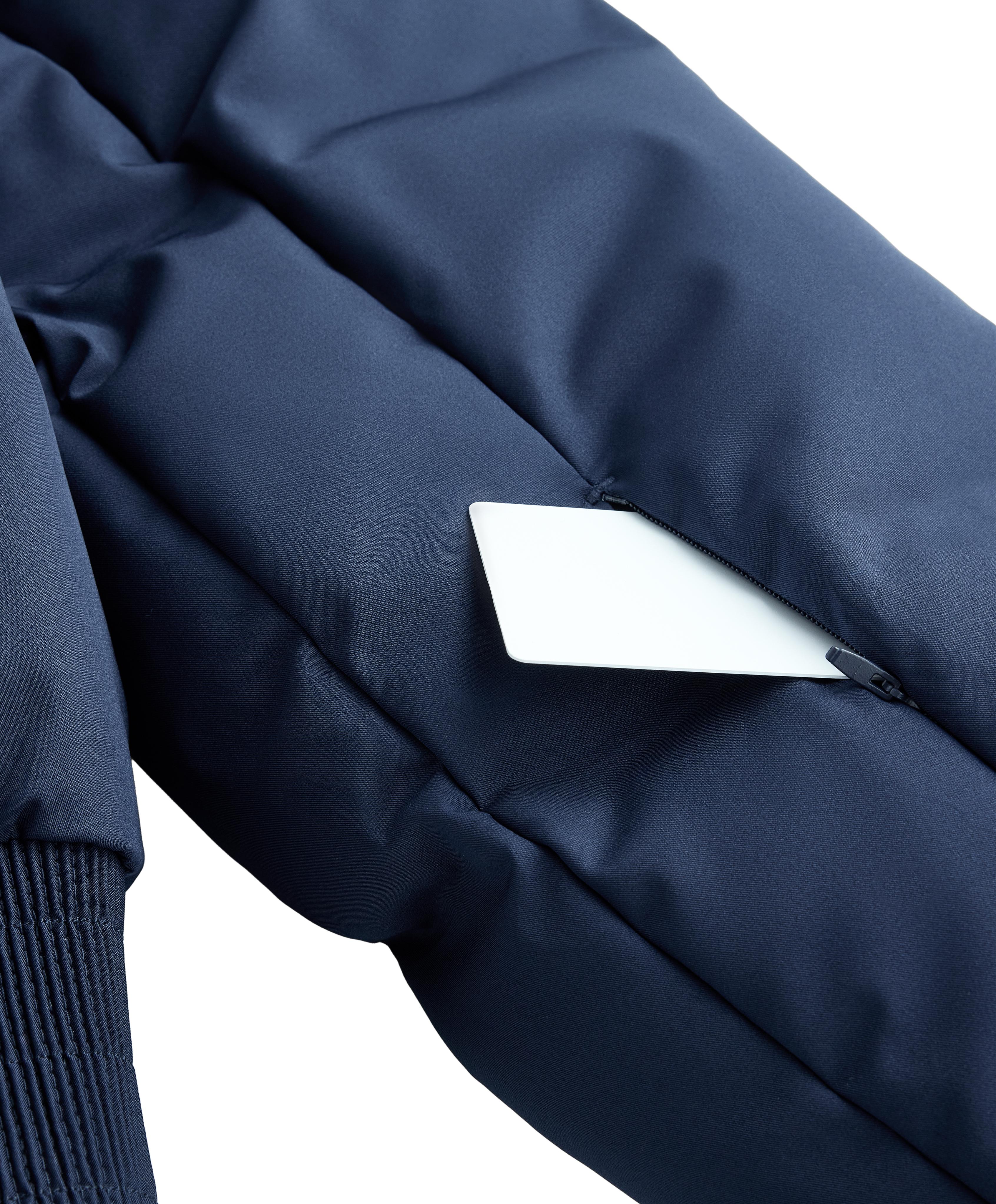 MINARDI PIUME SKI water-resistant retro jacket, 80% down and 20% feather — NAVY BLUE