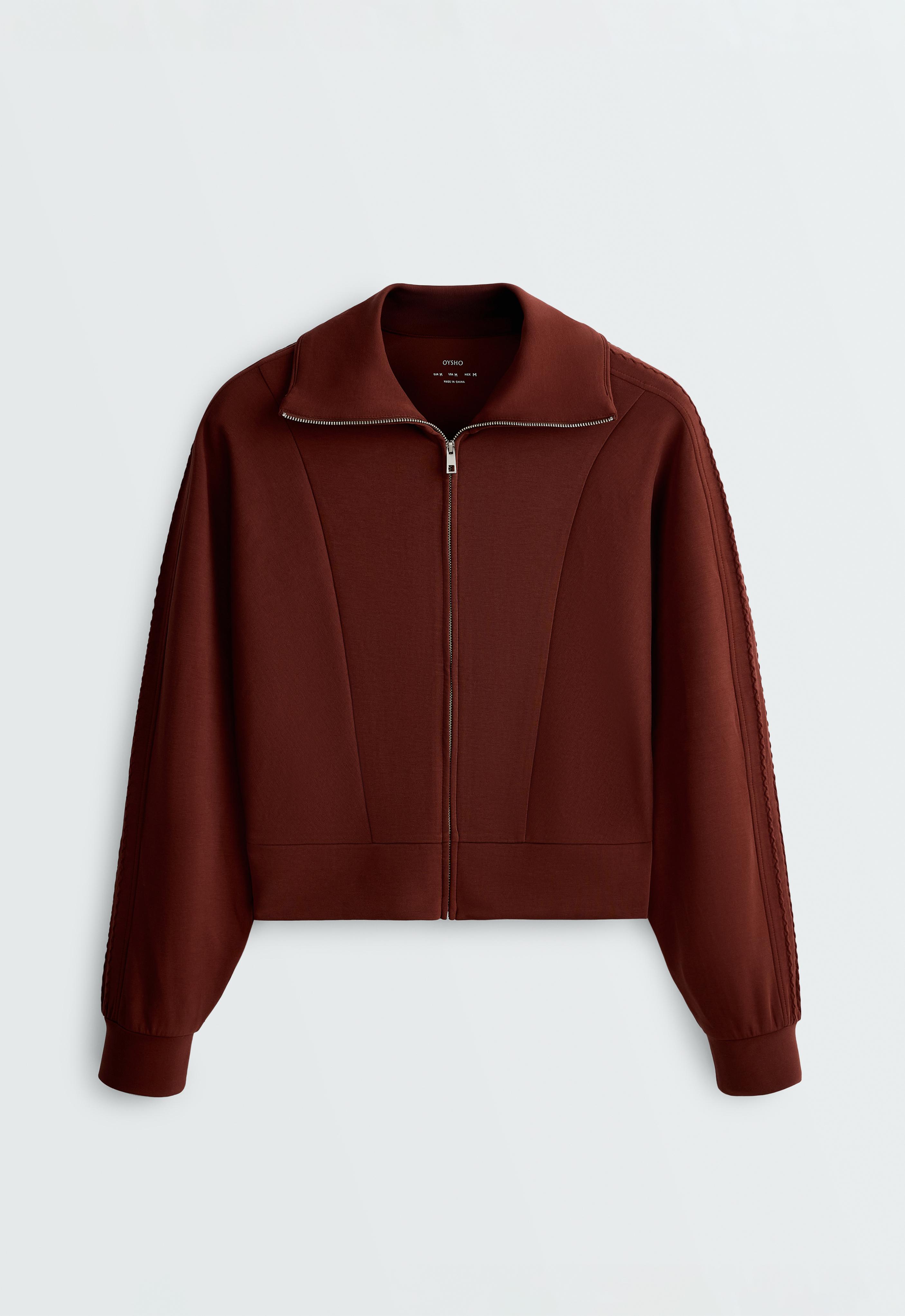 Soft-touch modal bomber jacket — TERRACOTTA