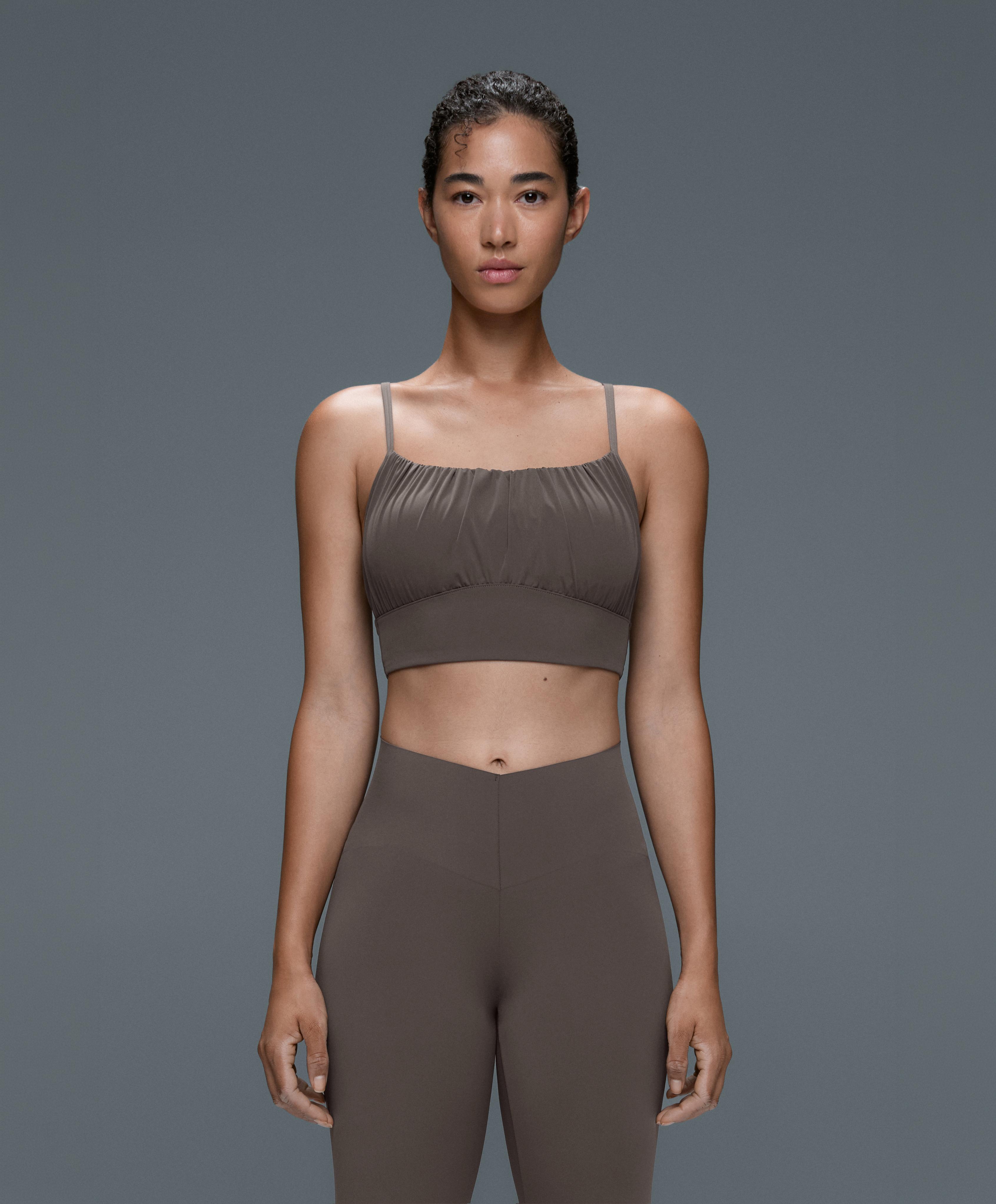 Ruched Light Touch tank top — BROWN-KHAKI
