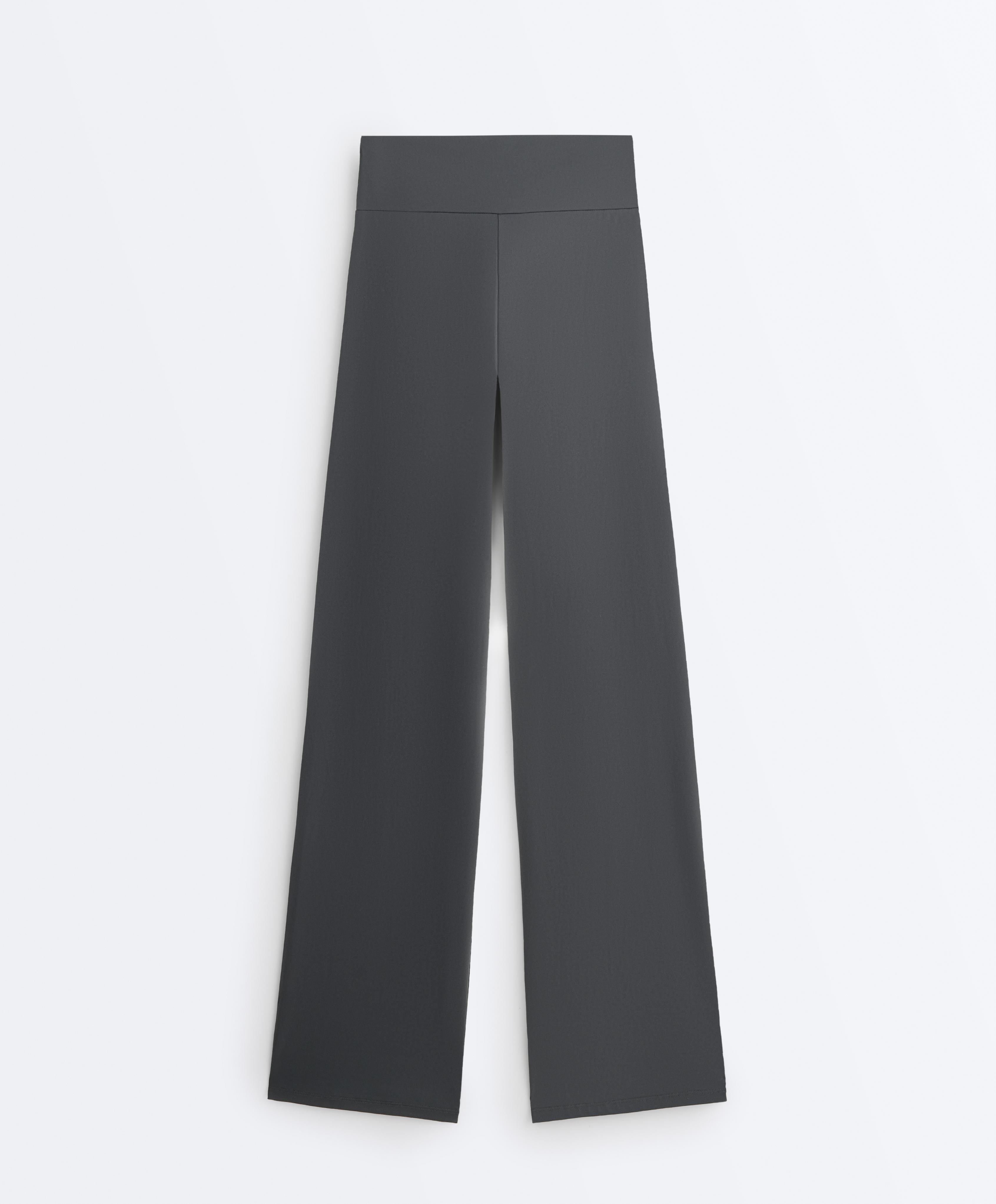 High-rise Comfortlux straight-leg trousers — ASPHALT