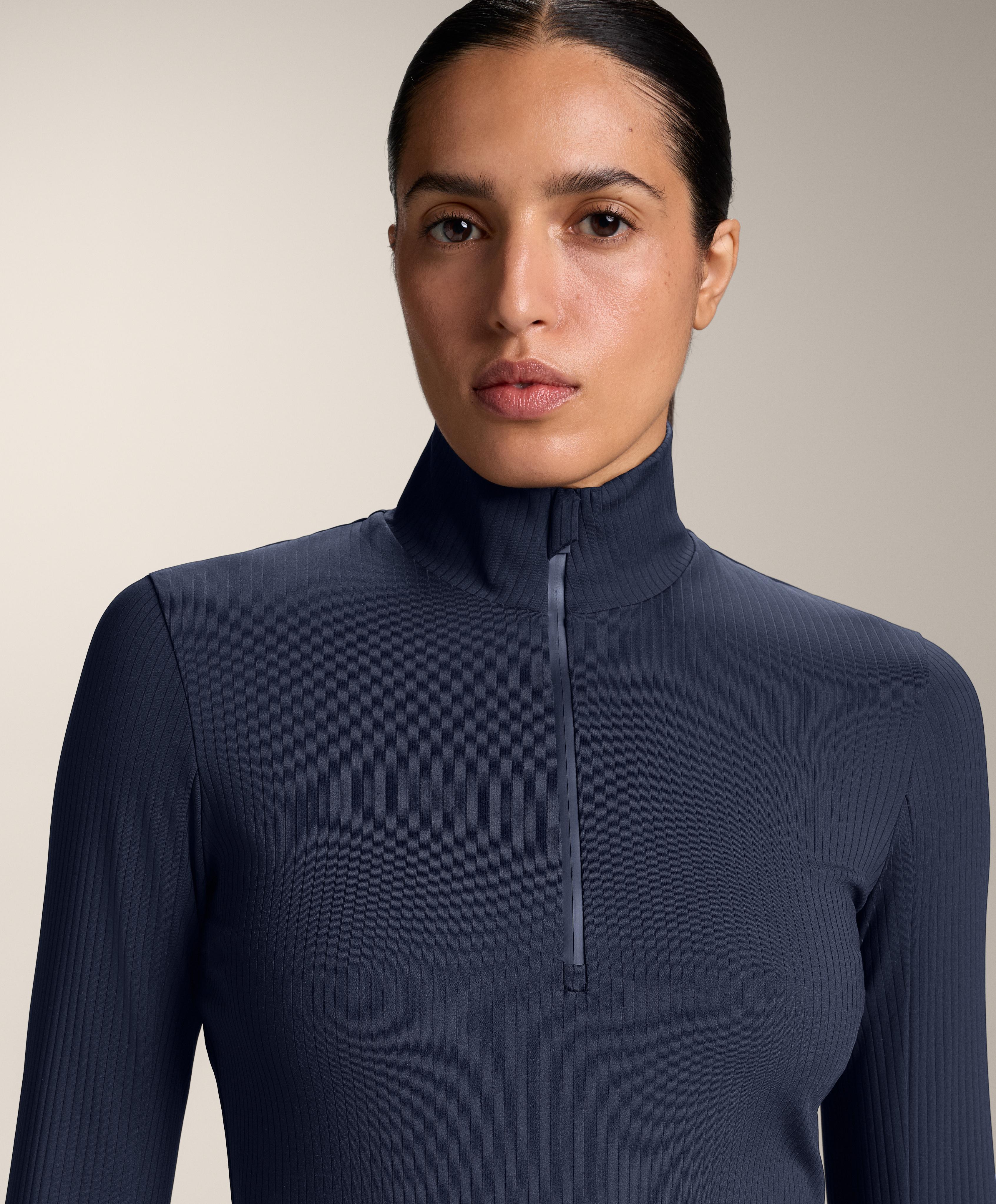 Thermal base layer rib T-shirt — NAVY BLUE
