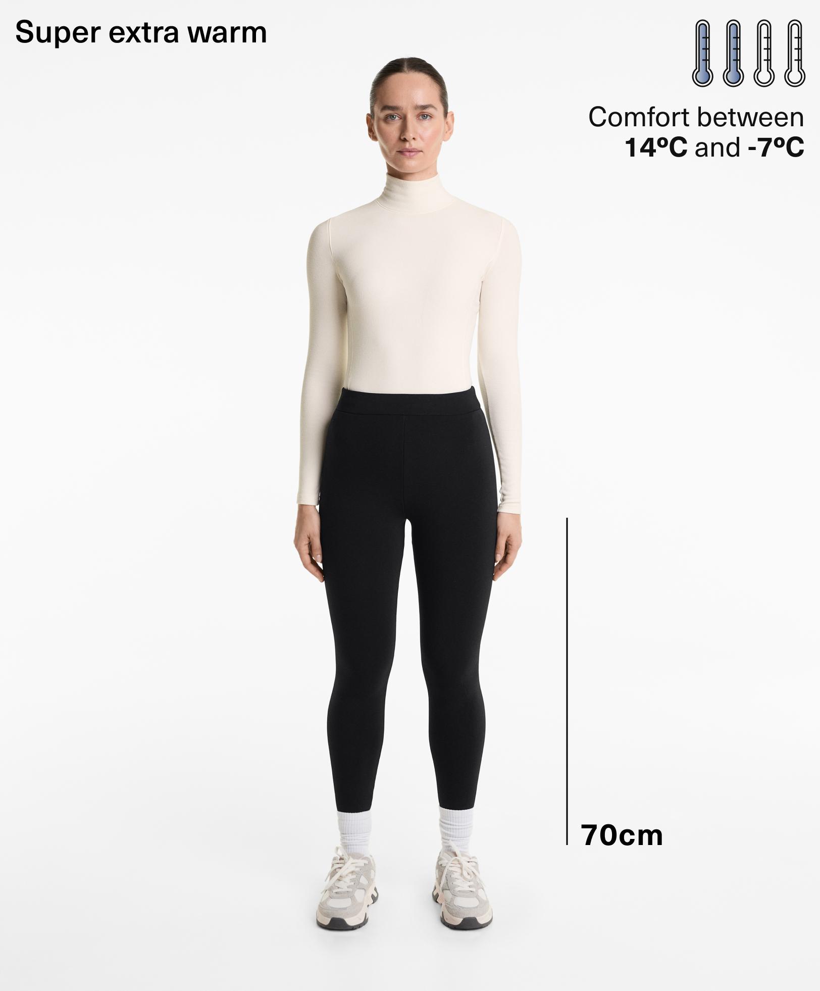 Ankle-length high-rise super-extra-warm seamless 70cm leggings