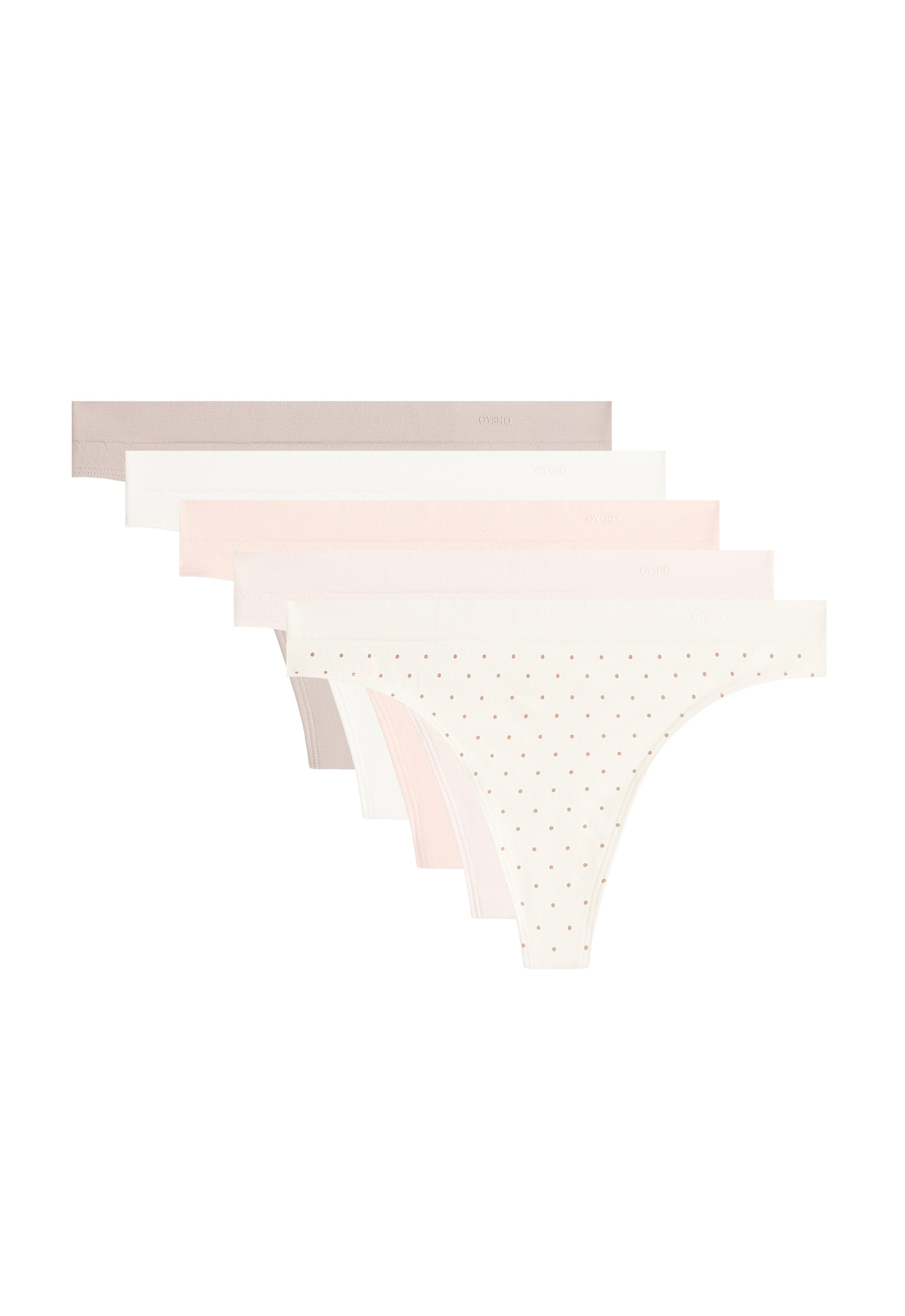 5 seamless soft-touch thongs — MINK
