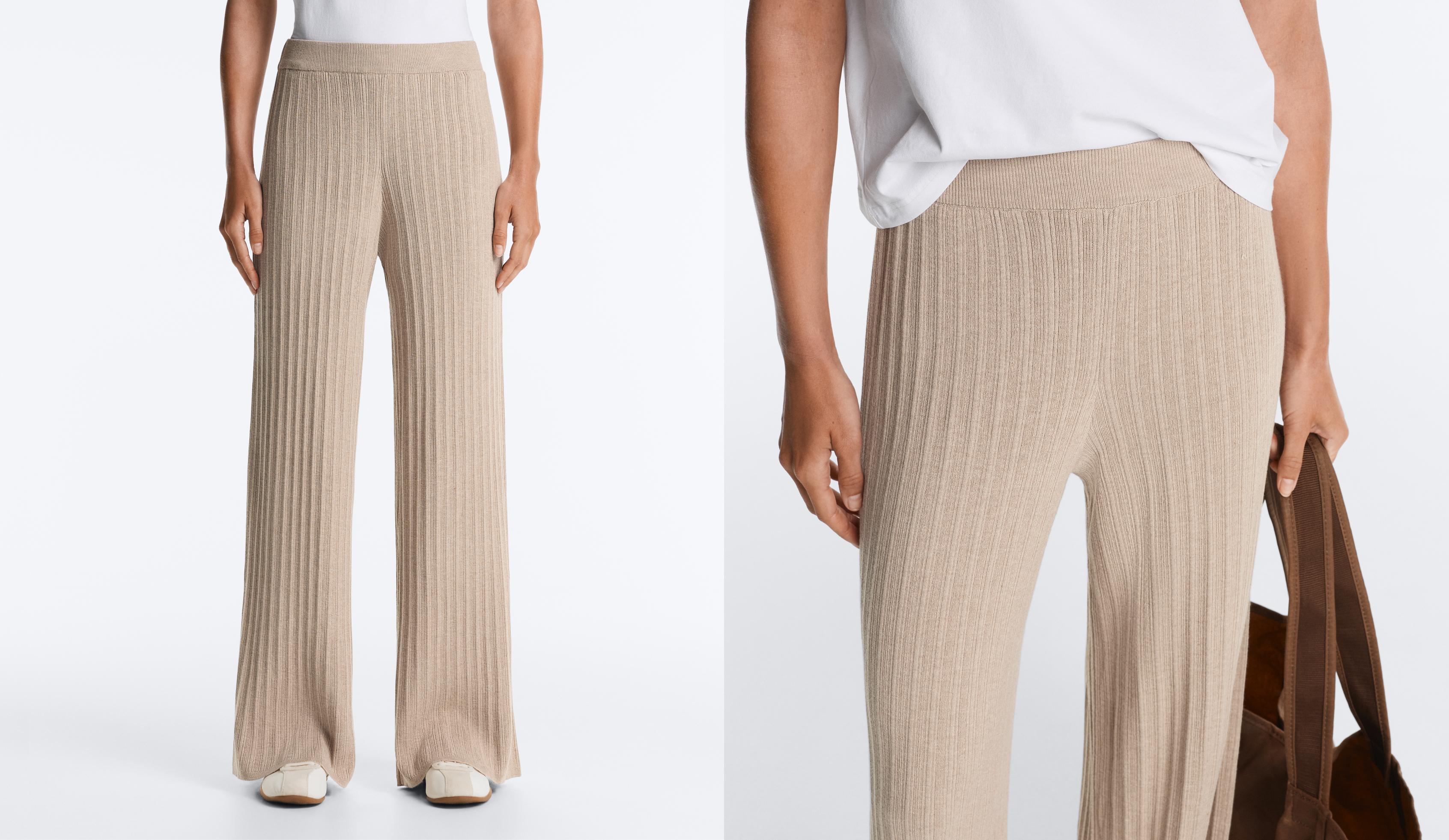 Pantalón recto punto rib