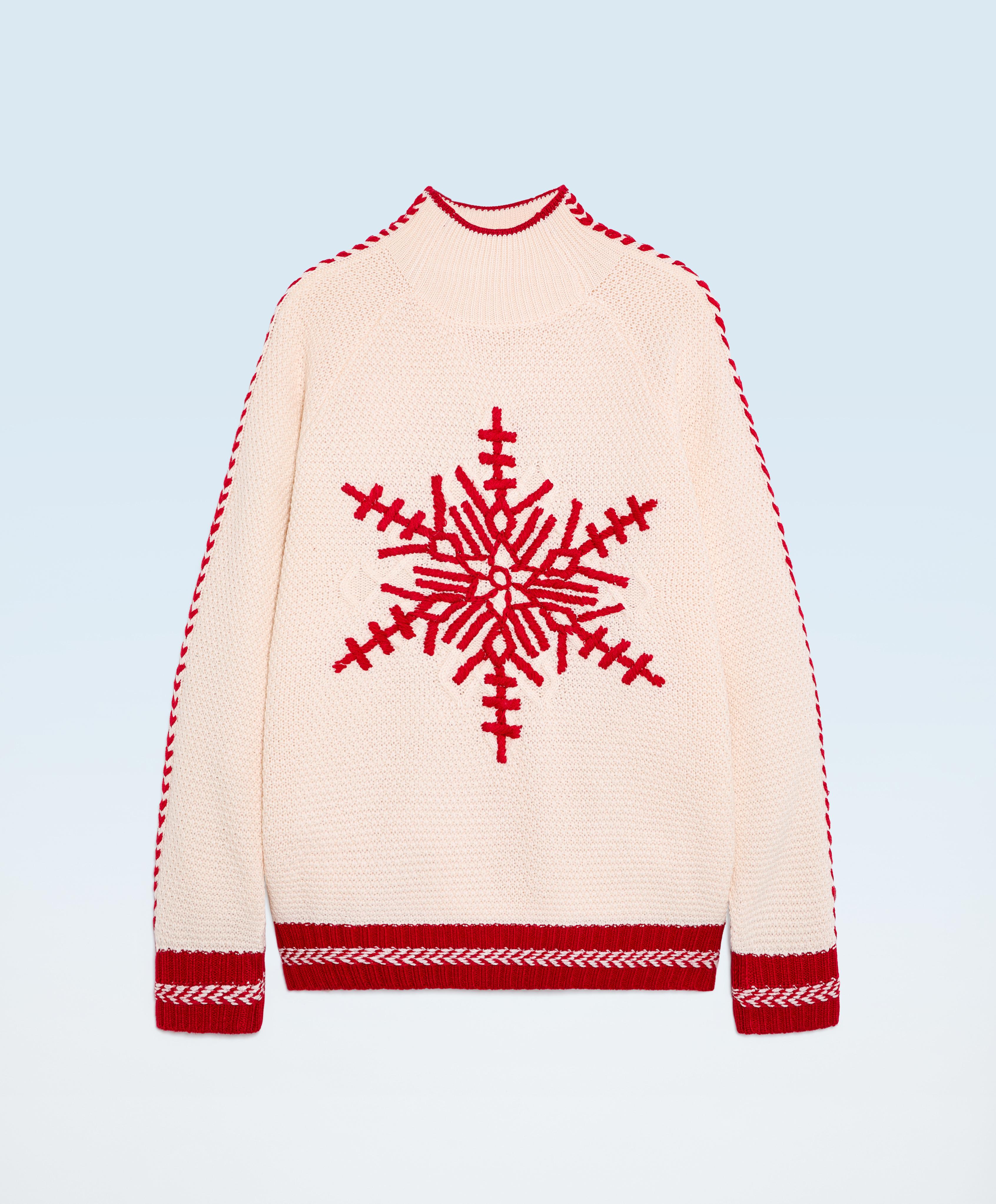 Jacquard knit snowflake jumper