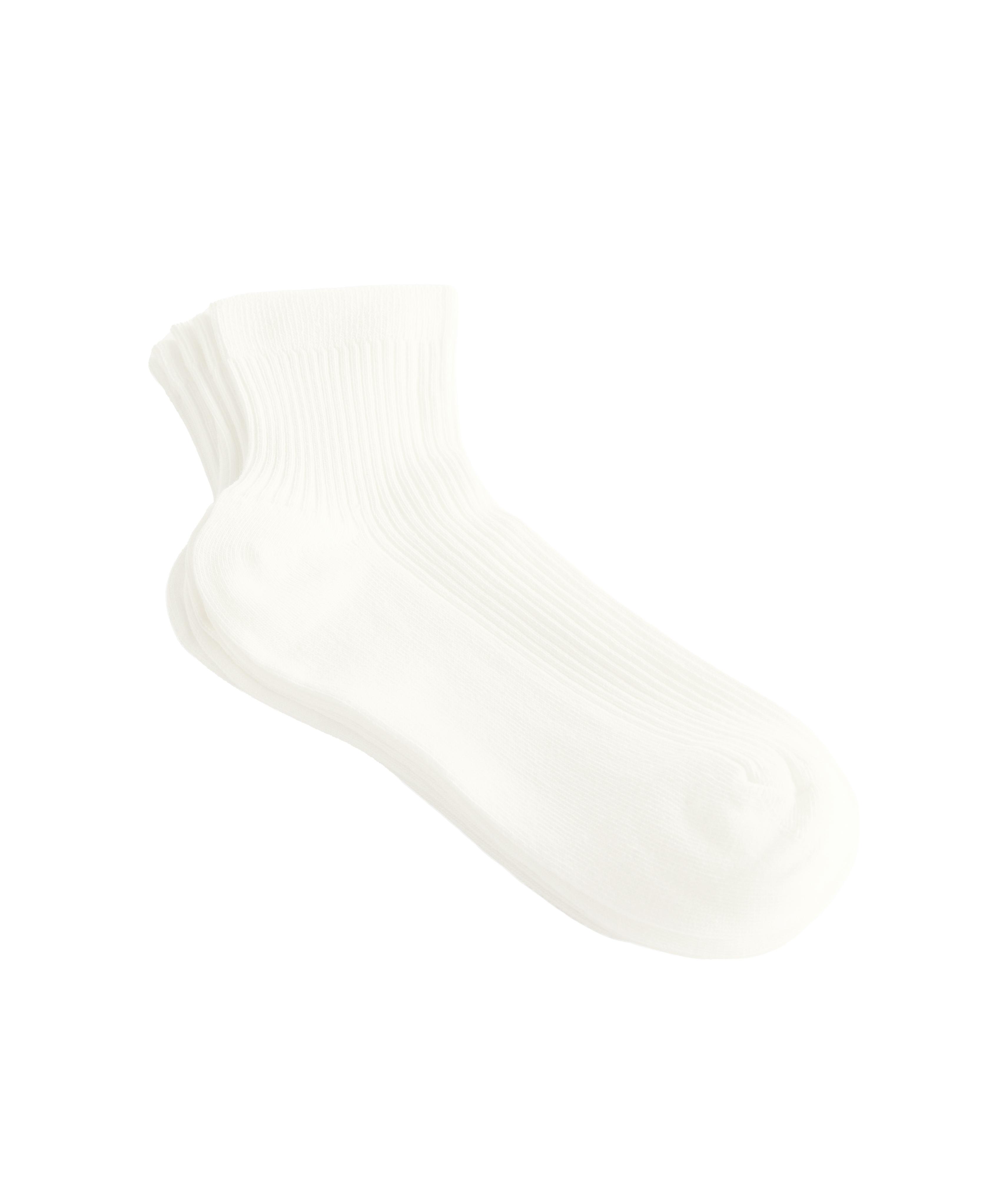 5 pairs of cotton blend quarter socks — PALE ECRU