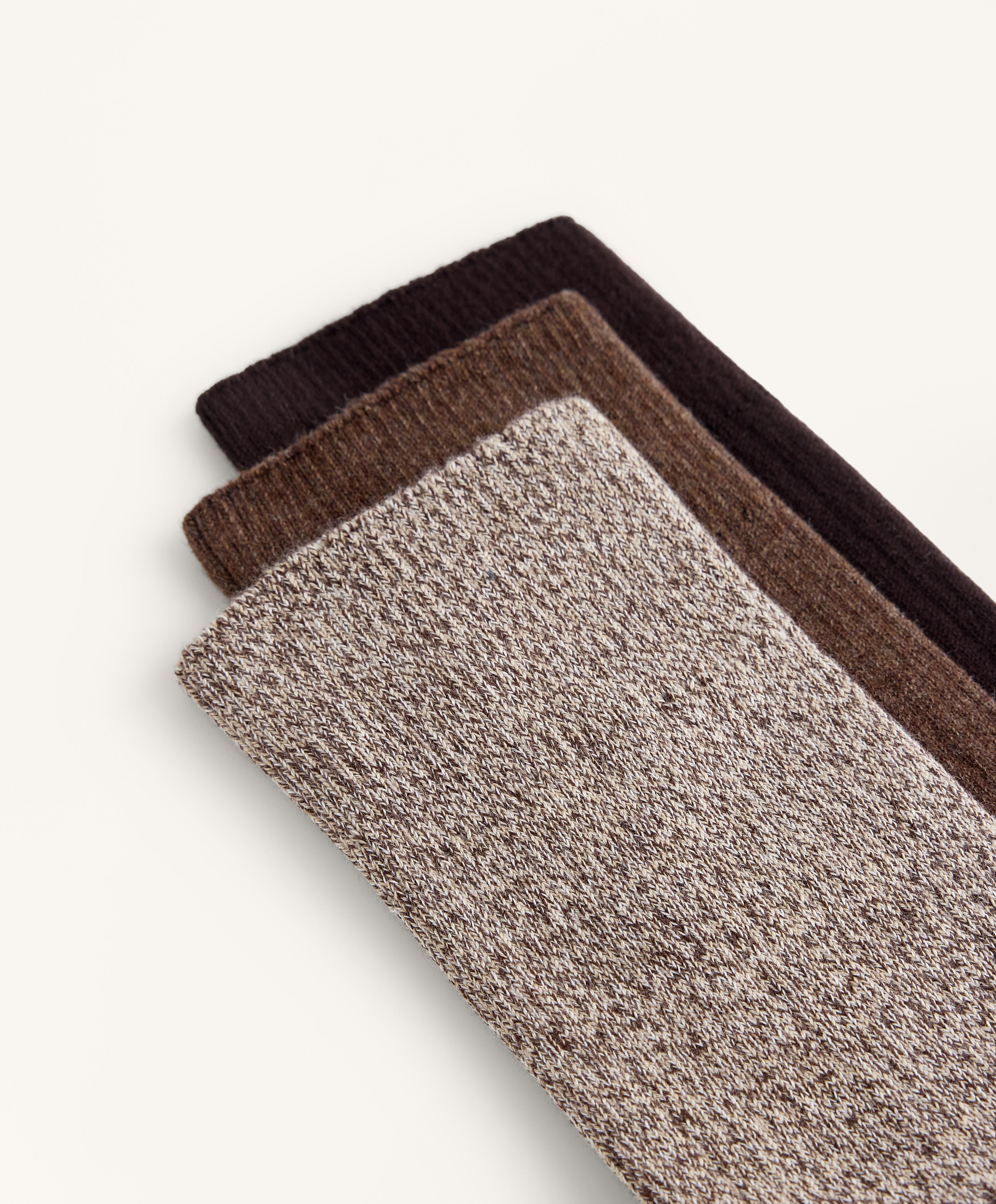 Pack de 3 pares de meias classic em mistura de algodão Pack de 3 pares de meias classic em mistura de algodão