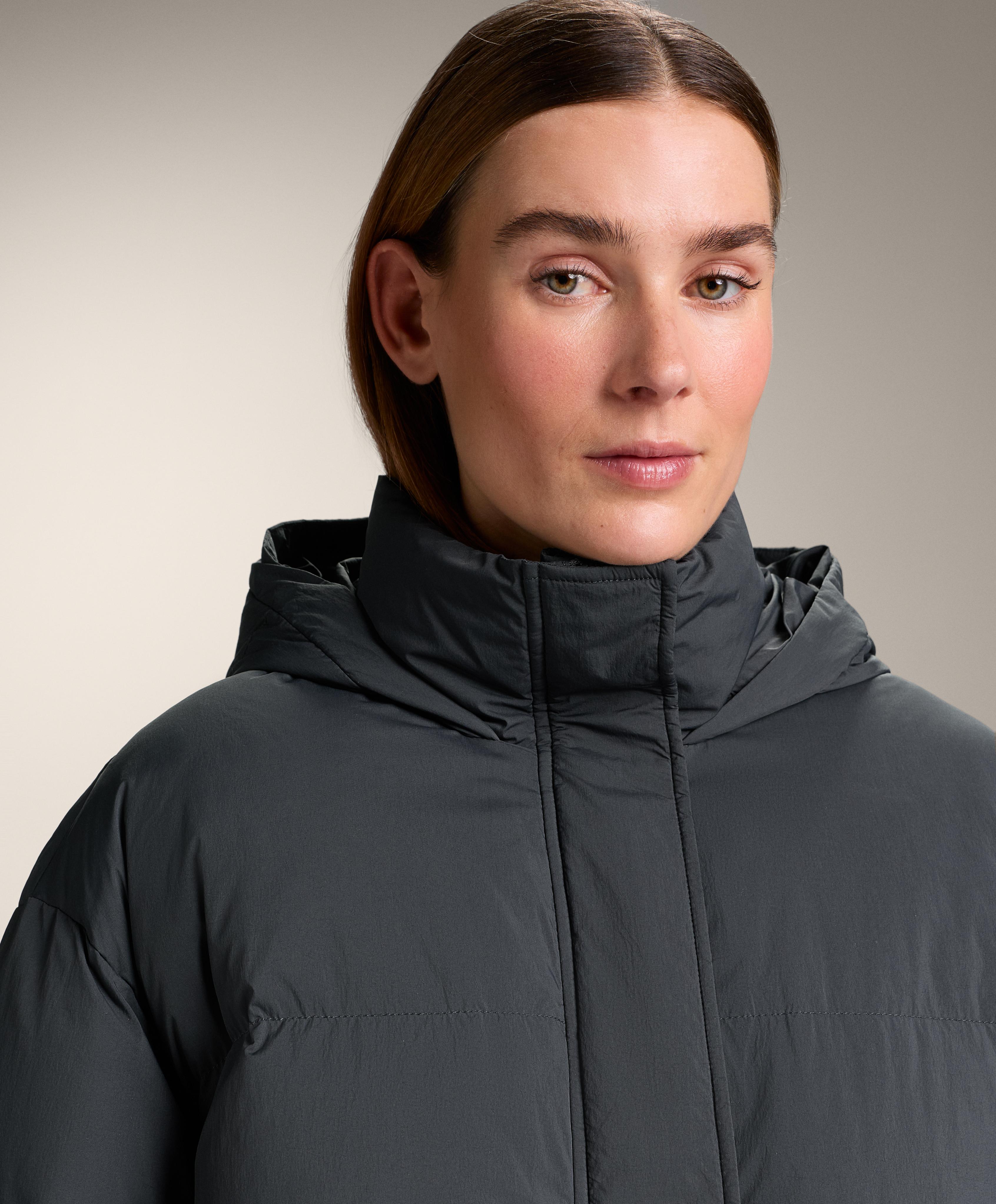 Short 100% down puffer jacket — ASPHALT
