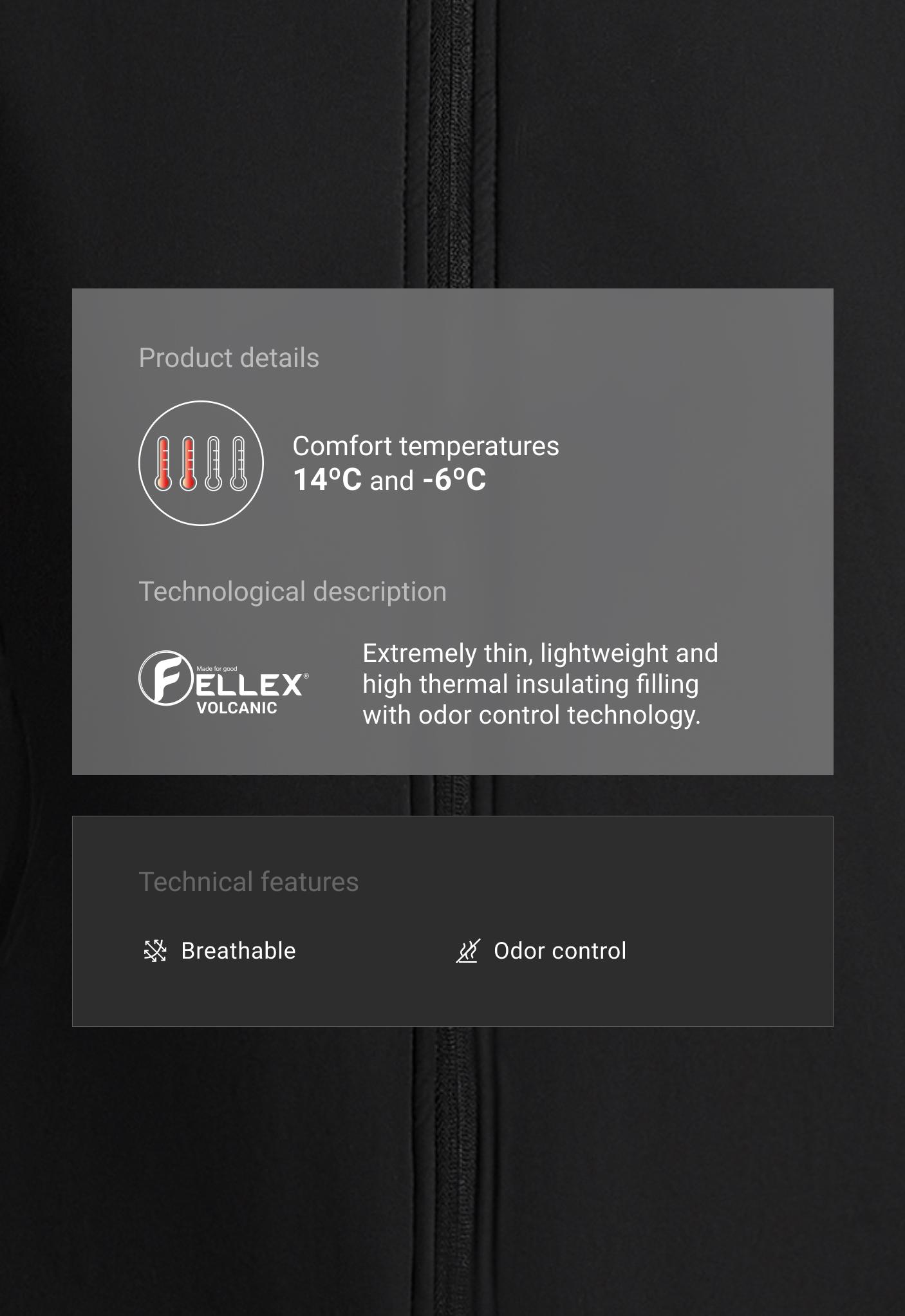 FELLEX® Volcanic technical padded jacket — BLACK