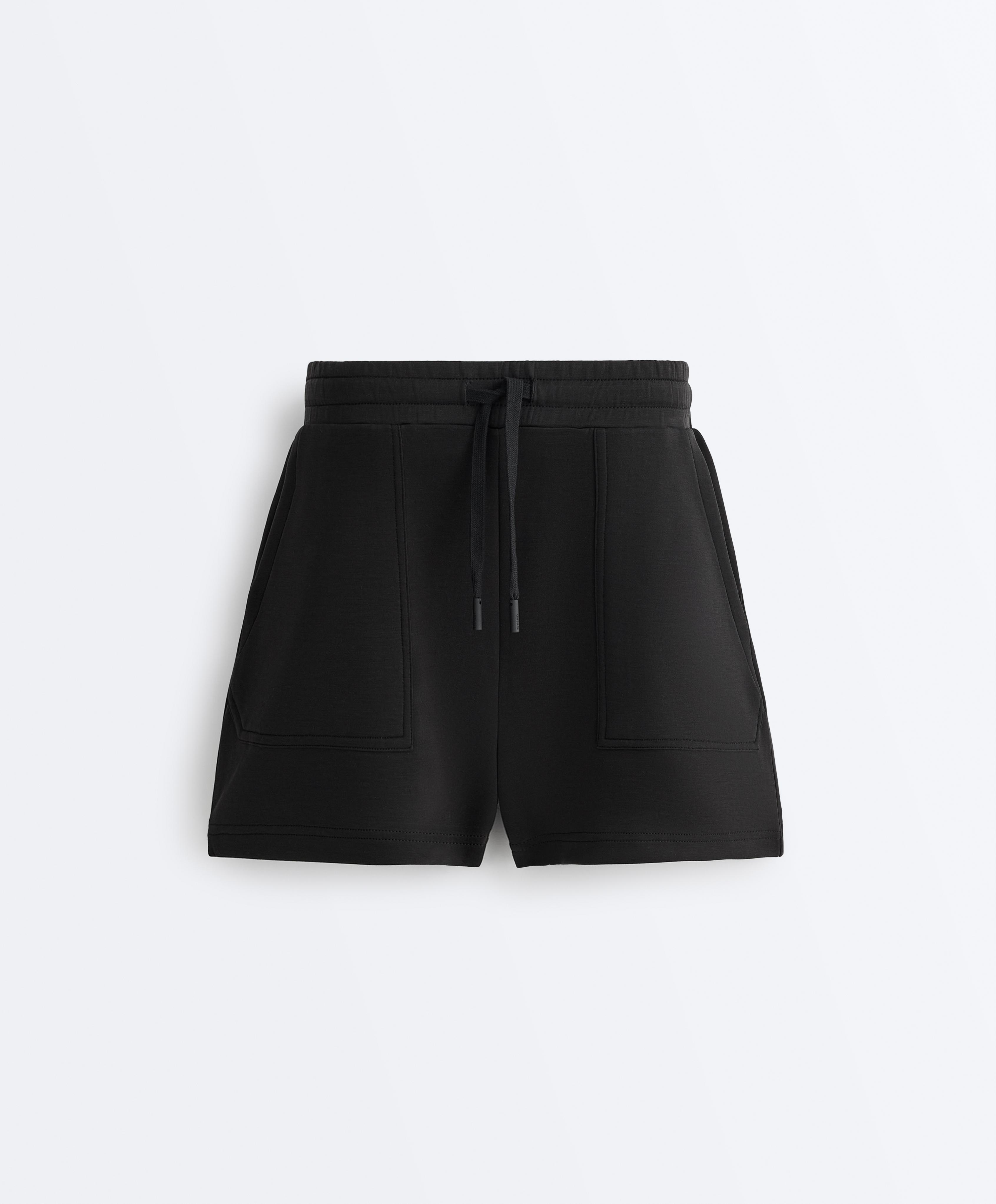 Soft-touch modal shorts — BLACK