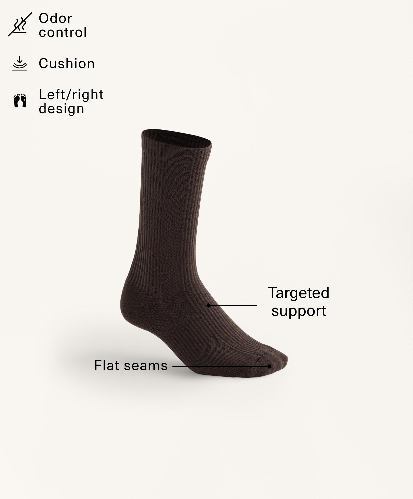 3 pairs of Classic polyamide blend sports socks — BROWN