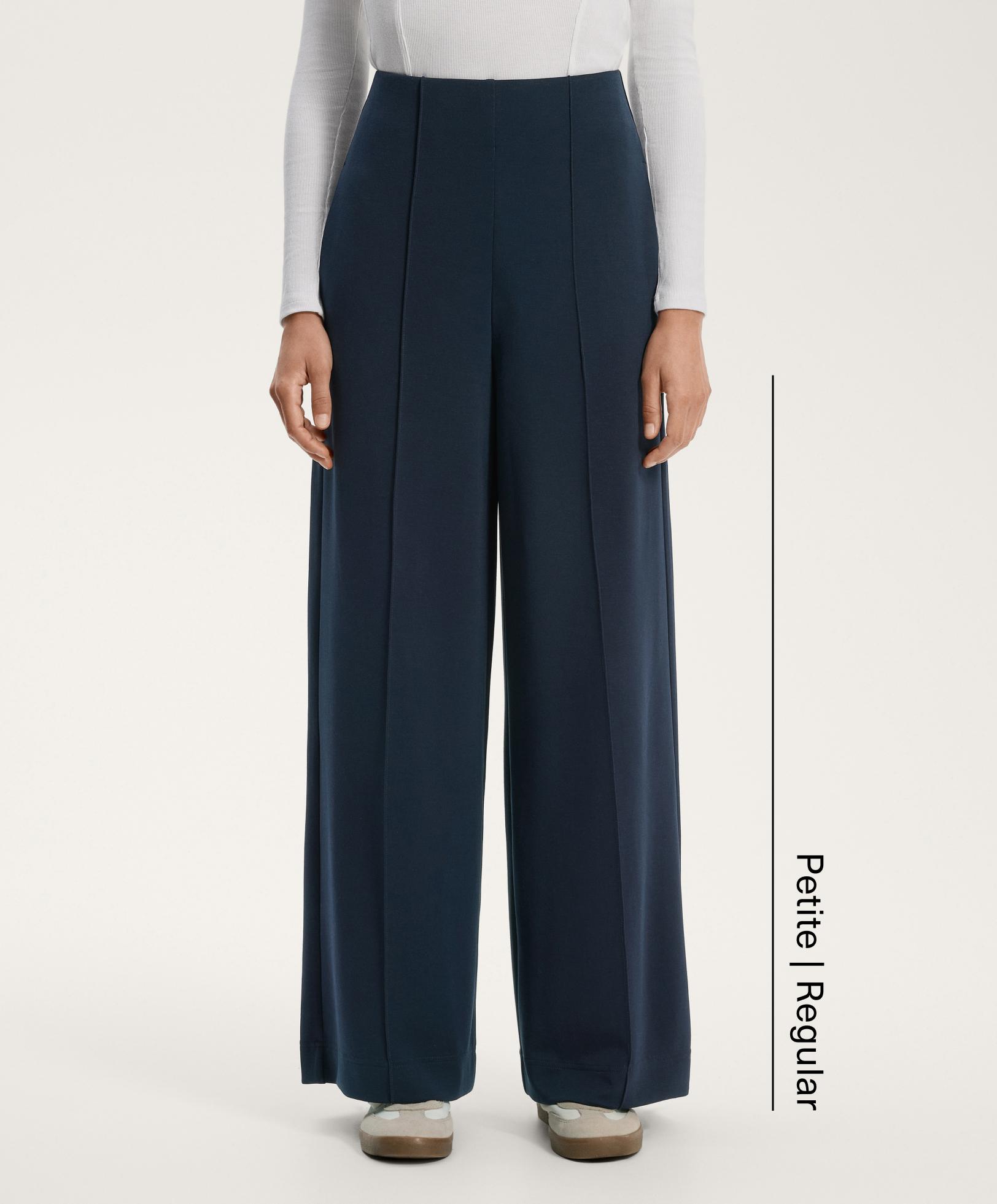 Straight-leg trousers with soft-touch modal and crease