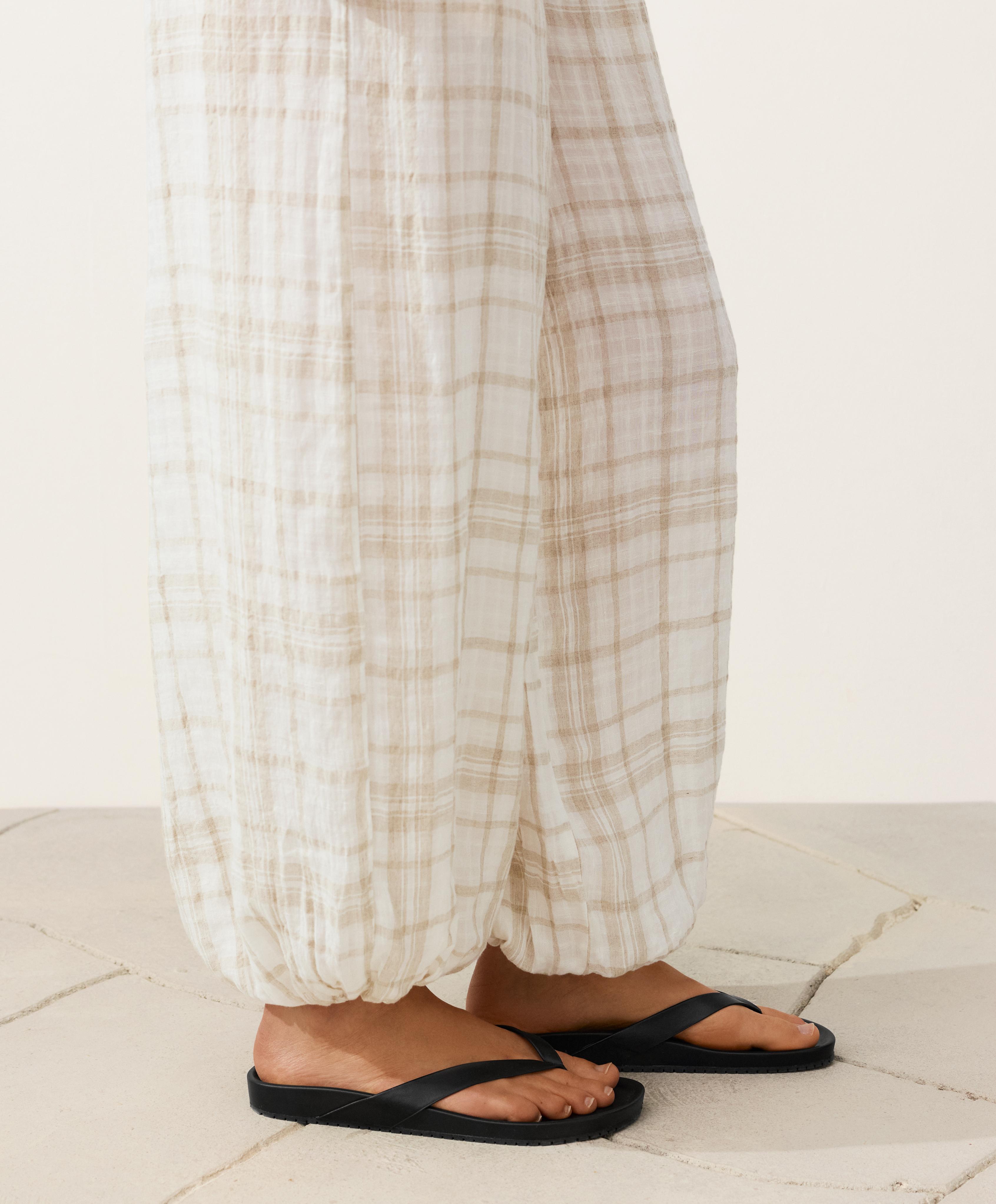 Linen and lyocell blend bloomer trousers — NOUGAT