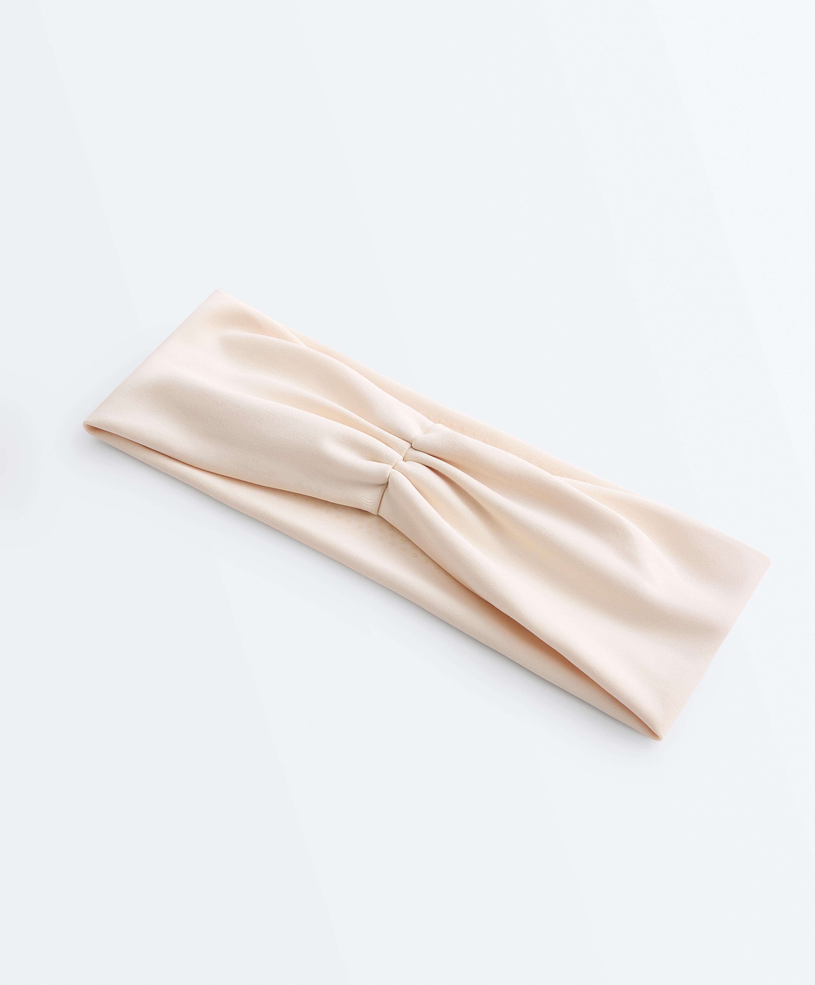 Ruched sports headband — CREAM