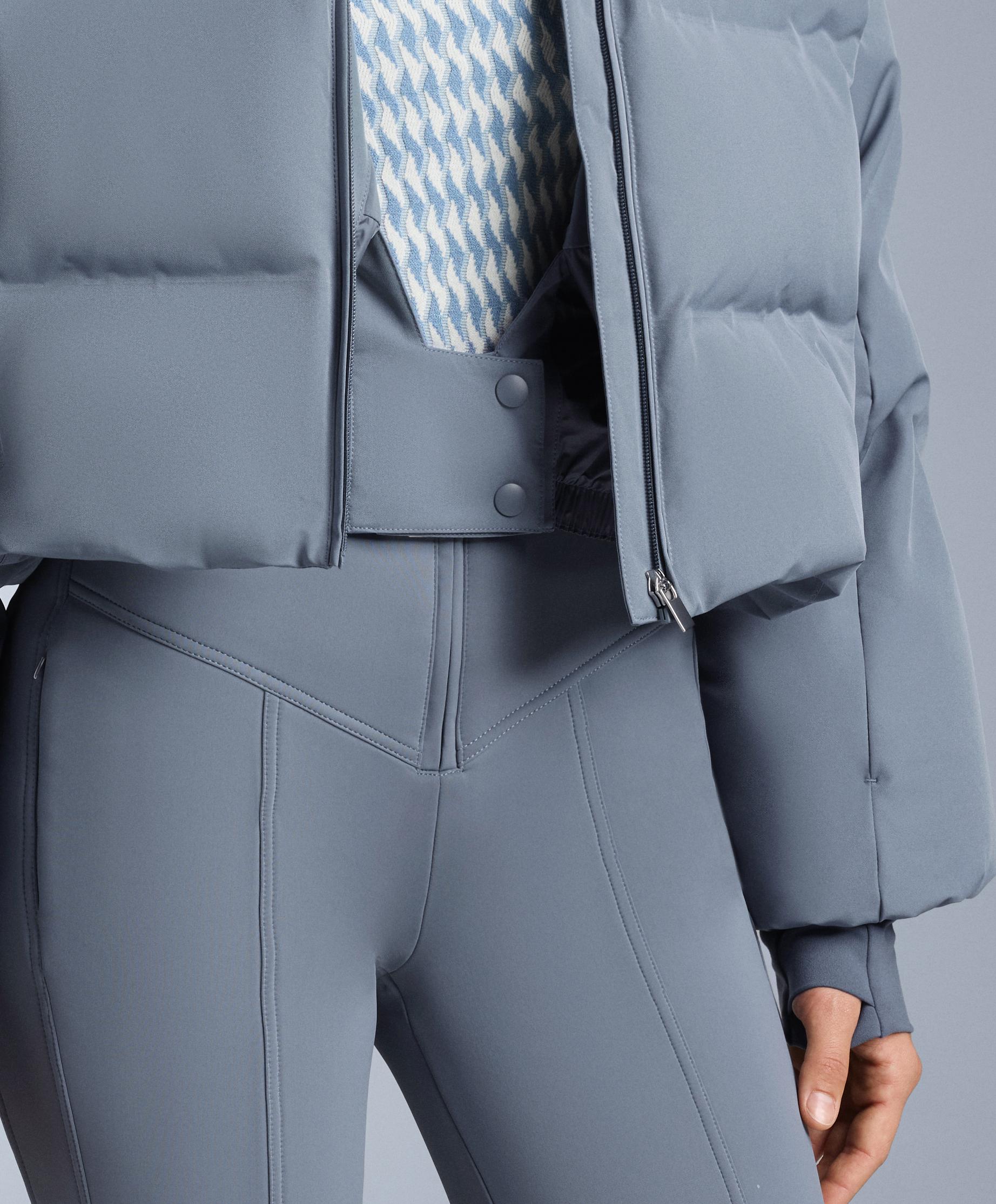 Lightweight 80% down and 20% MINARDI PIUME SKI water-resistant short jacket — GREY-BLUE