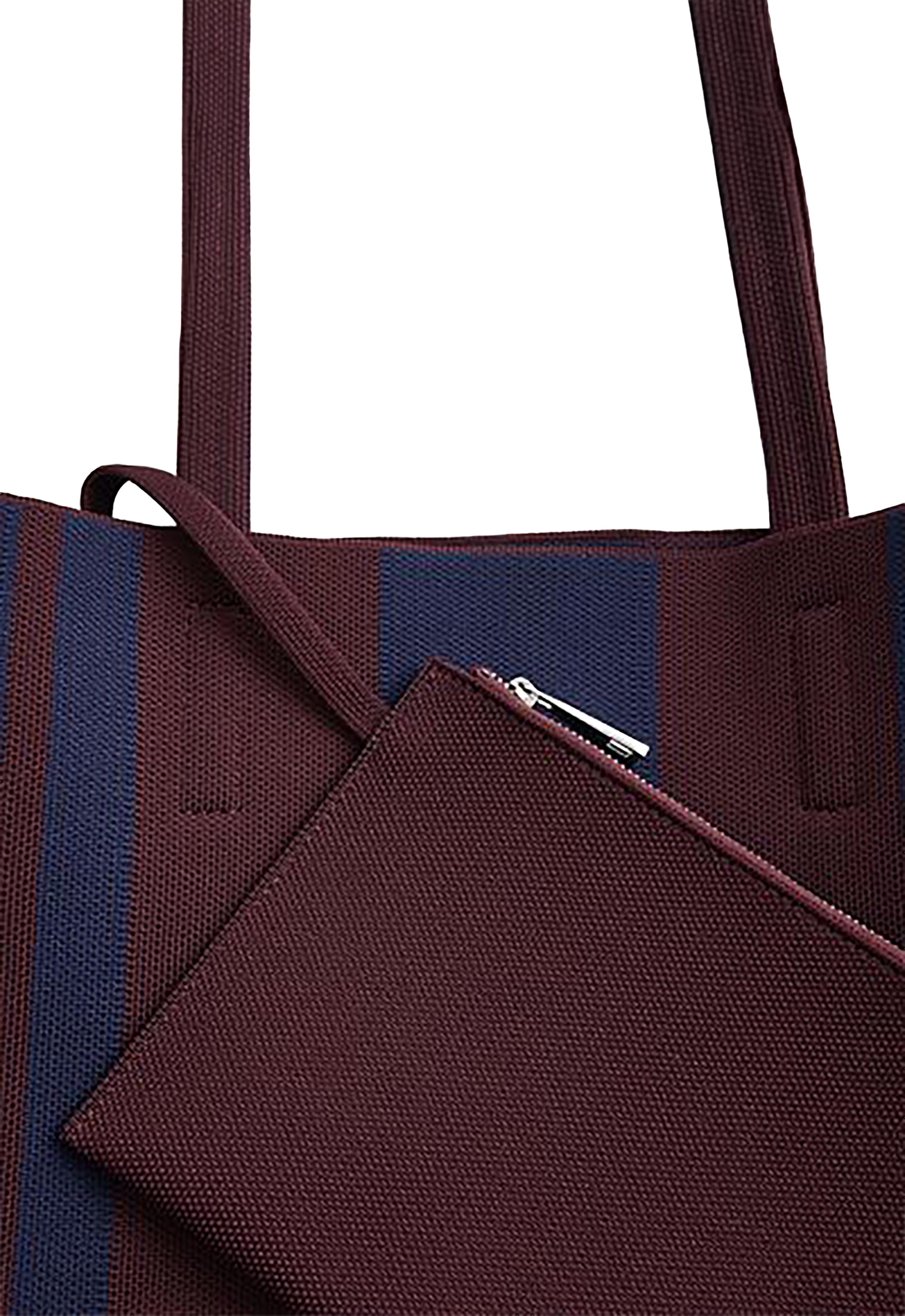 Striped shopper bag — BROWN
