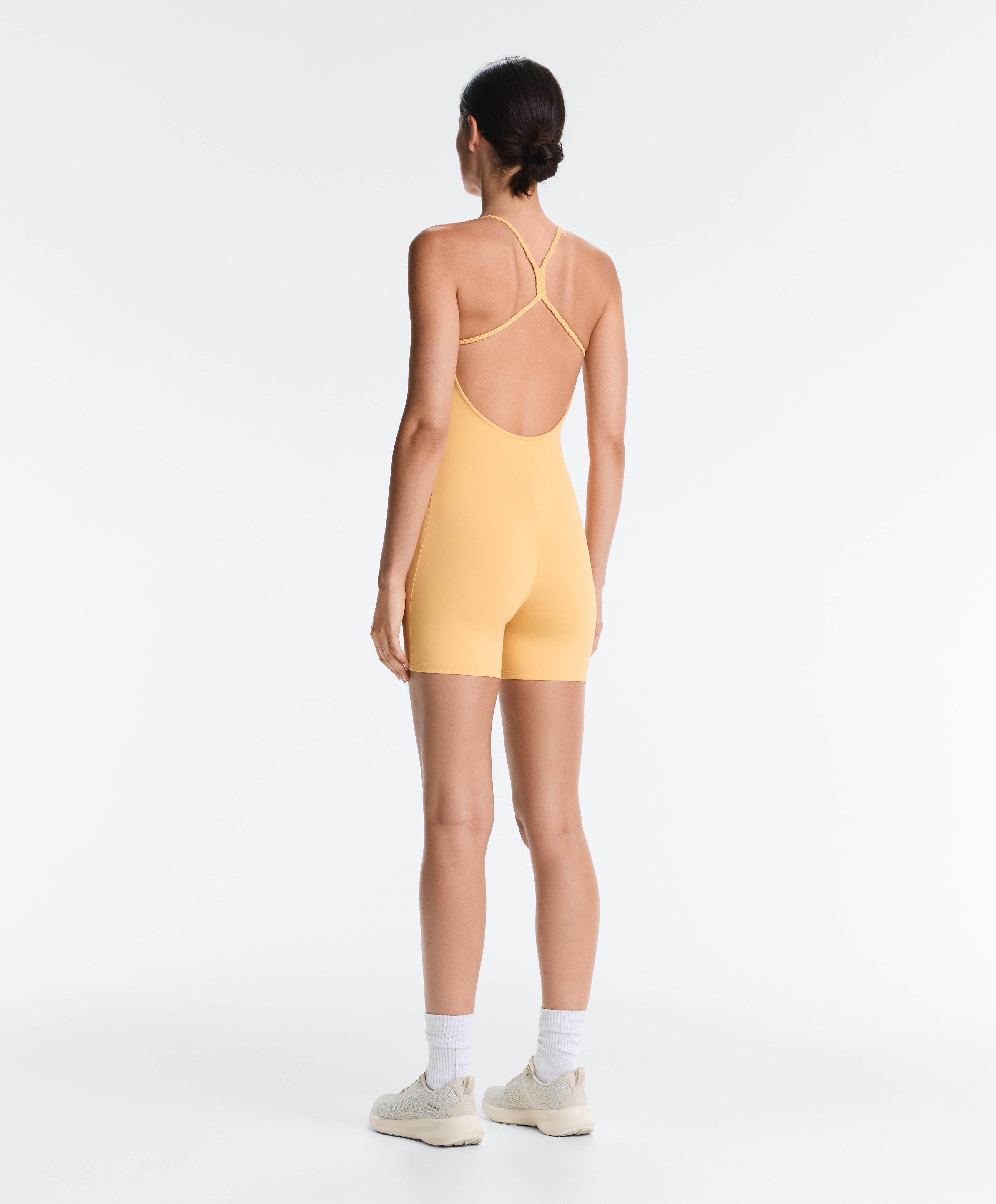 Comfortlux braided short jumpsuit — BURNT YELLOW