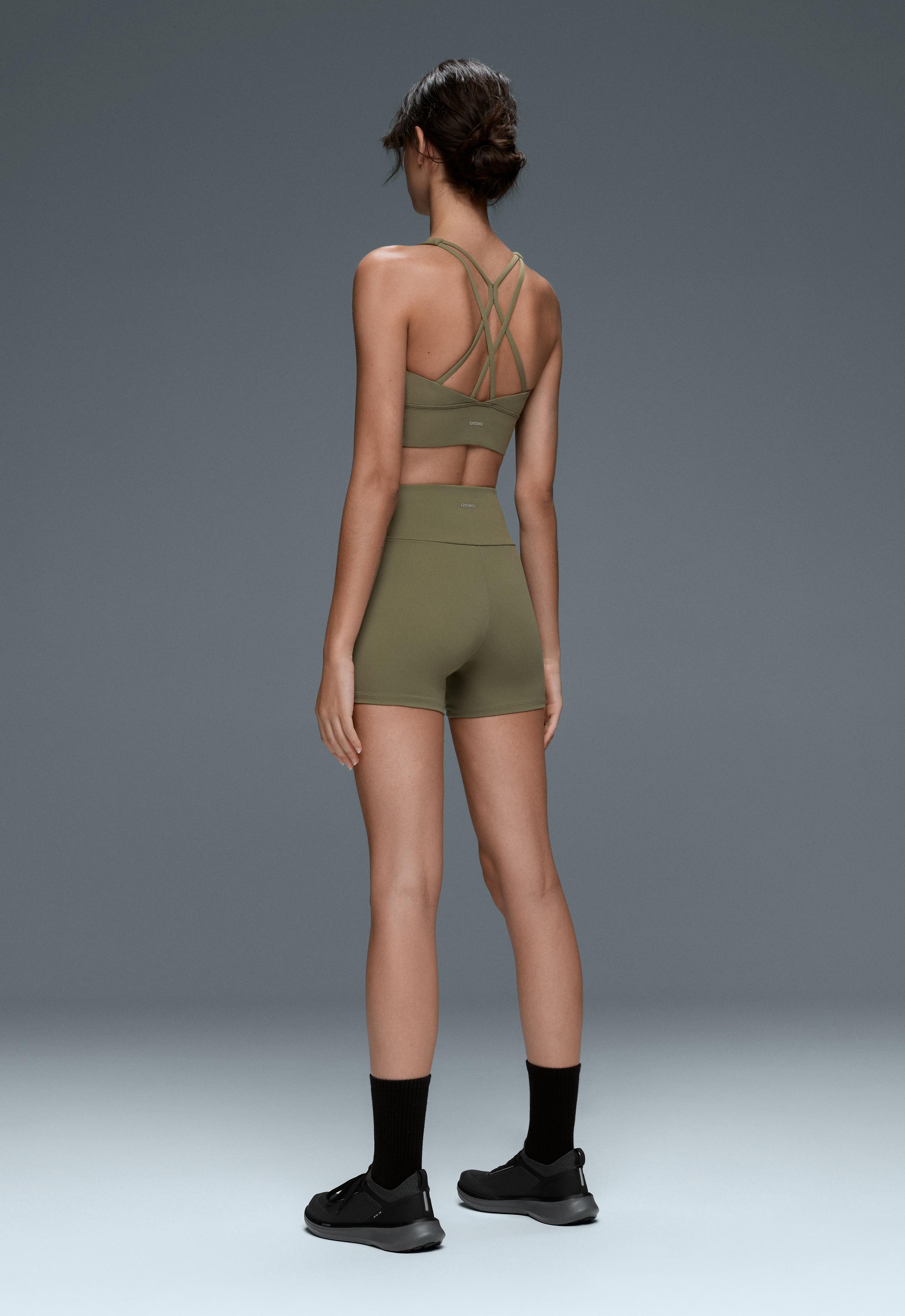 Comfortlux high-waisted 10cm hot pants — DARK KHAKI