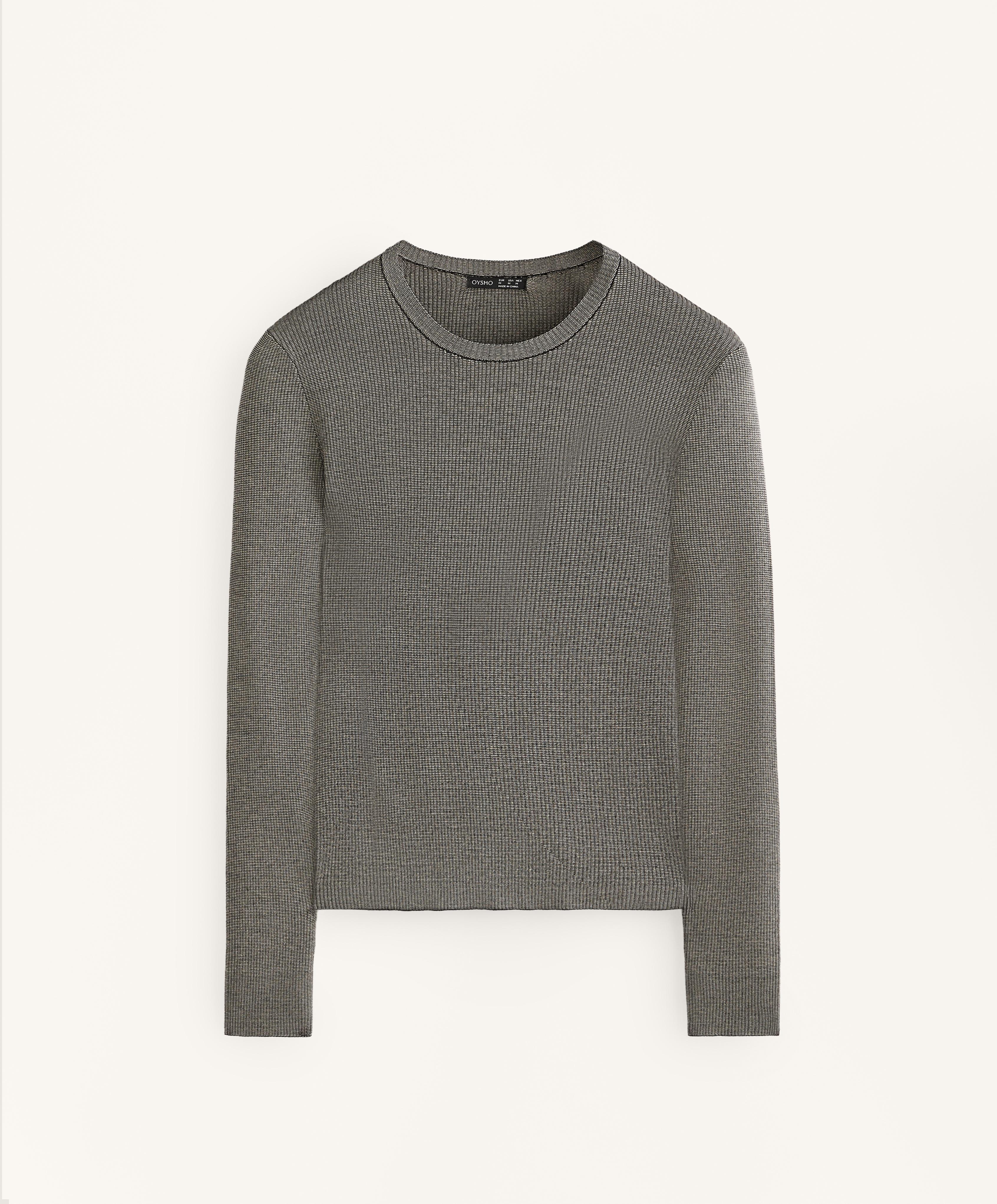 Textured knit base layer T-shirt — BLACK