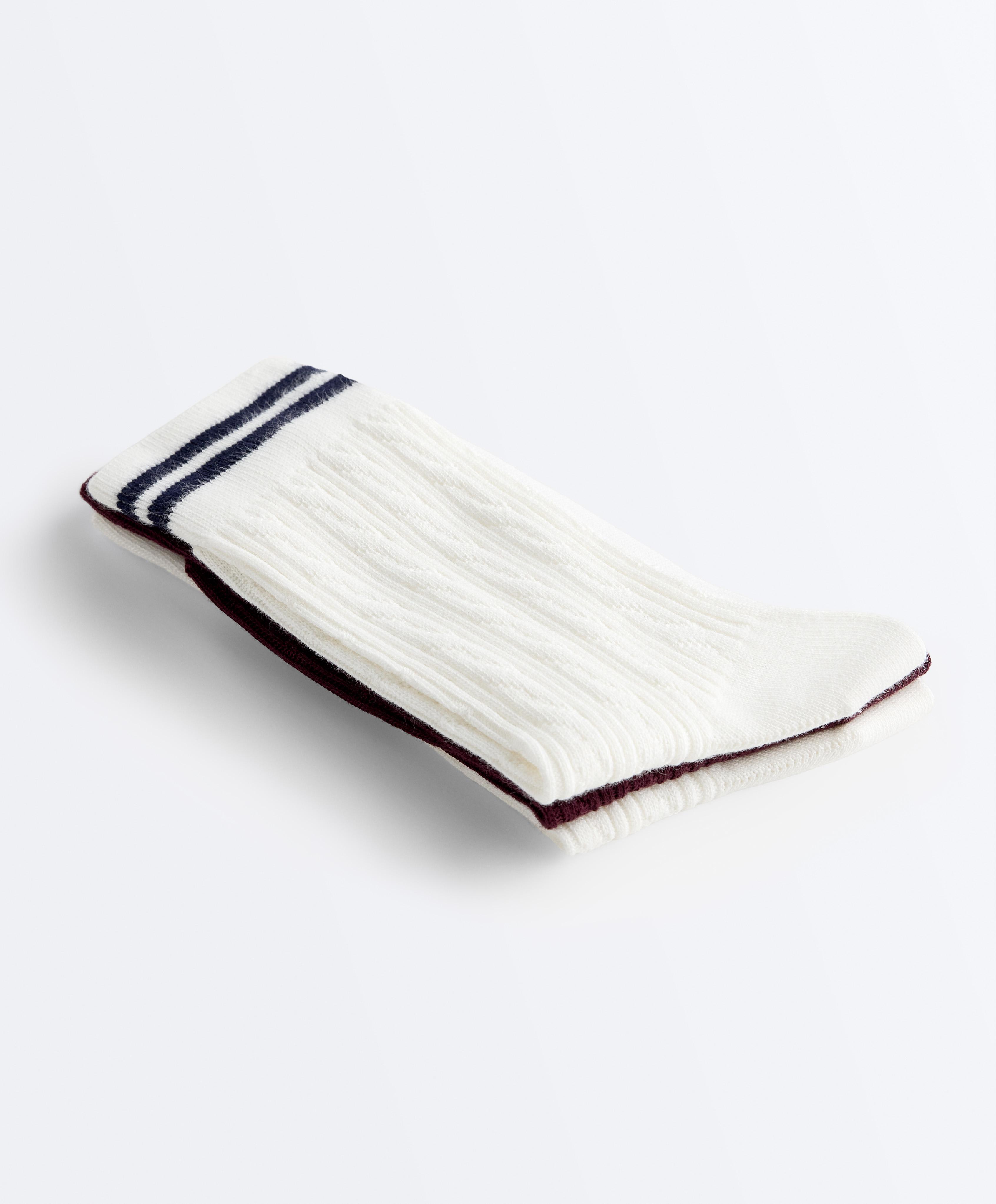 3 pairs of cotton blend classic socks — BURGUNDY