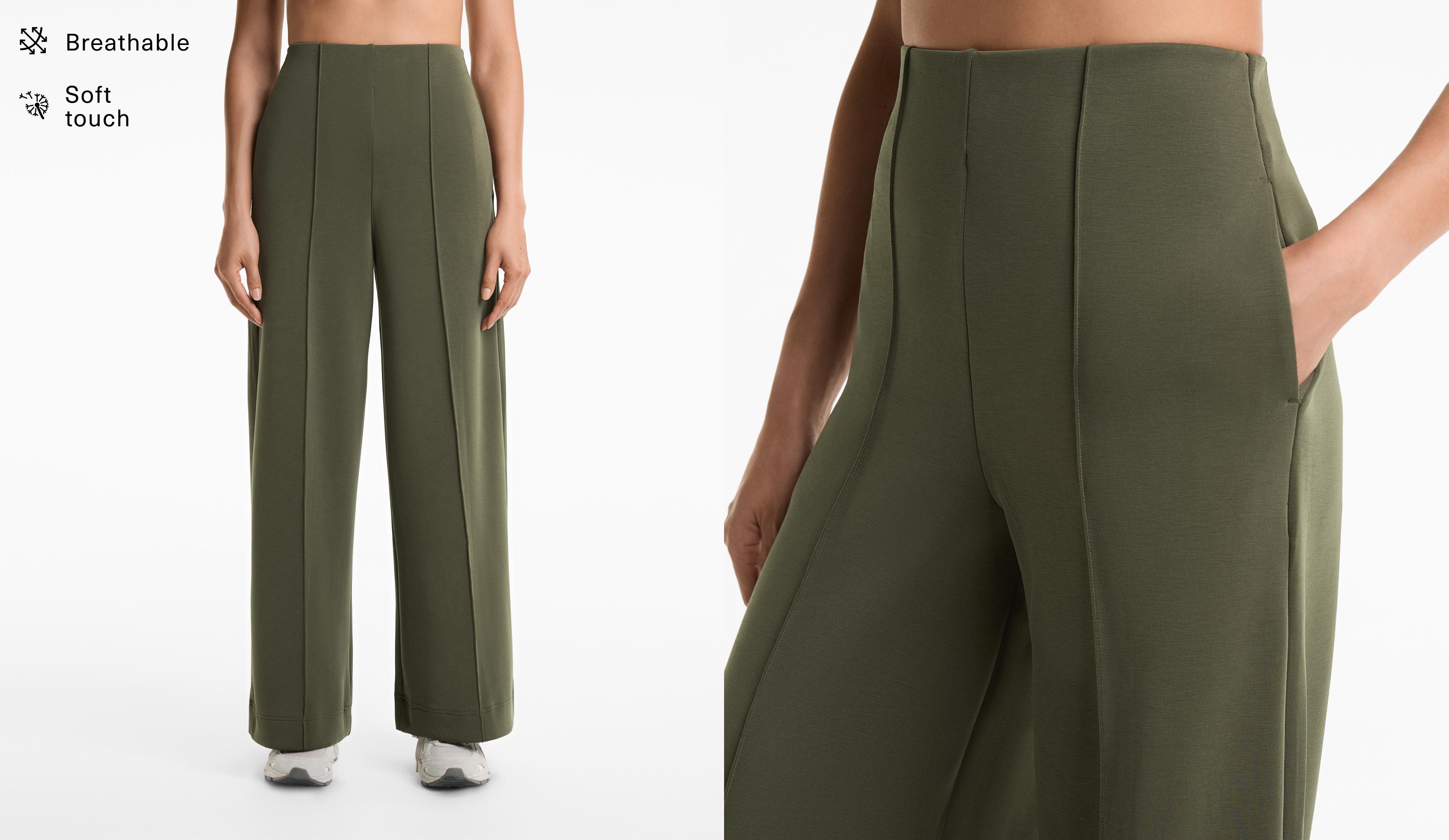 Gerade geschnittene Hose mit Mittelnaht und Modalanteil