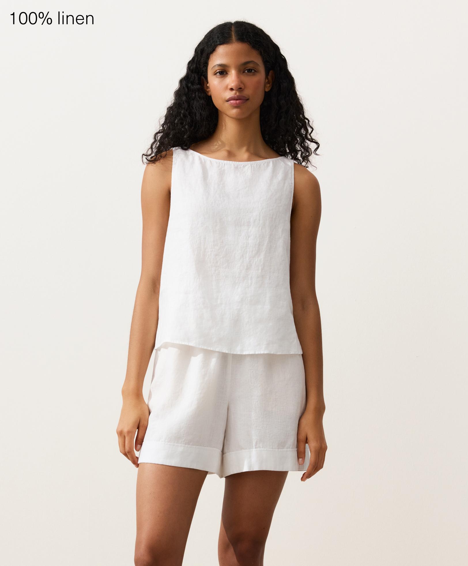 100% linen square Top