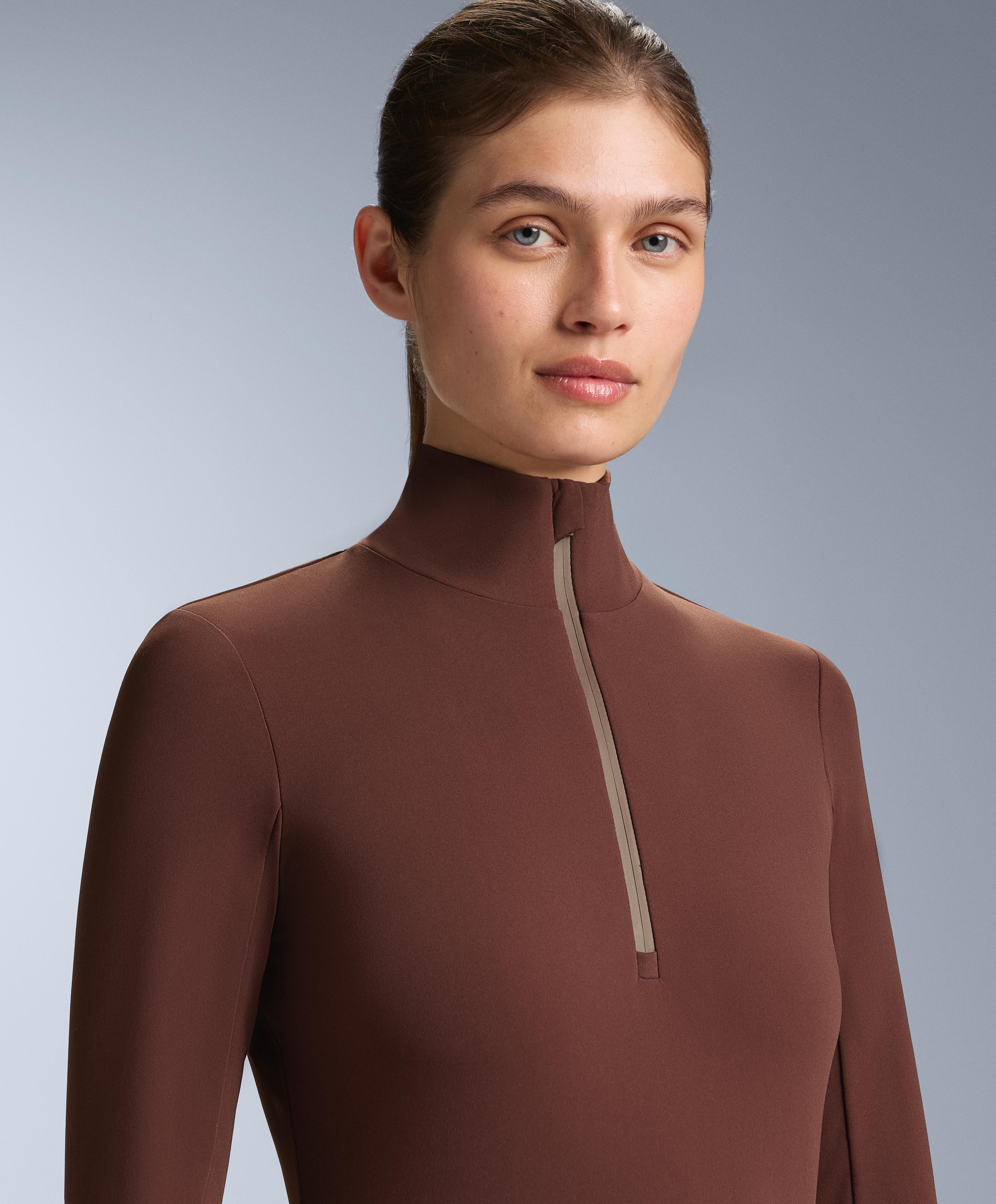 Thermal base layer half-zip top — BURGUNDY