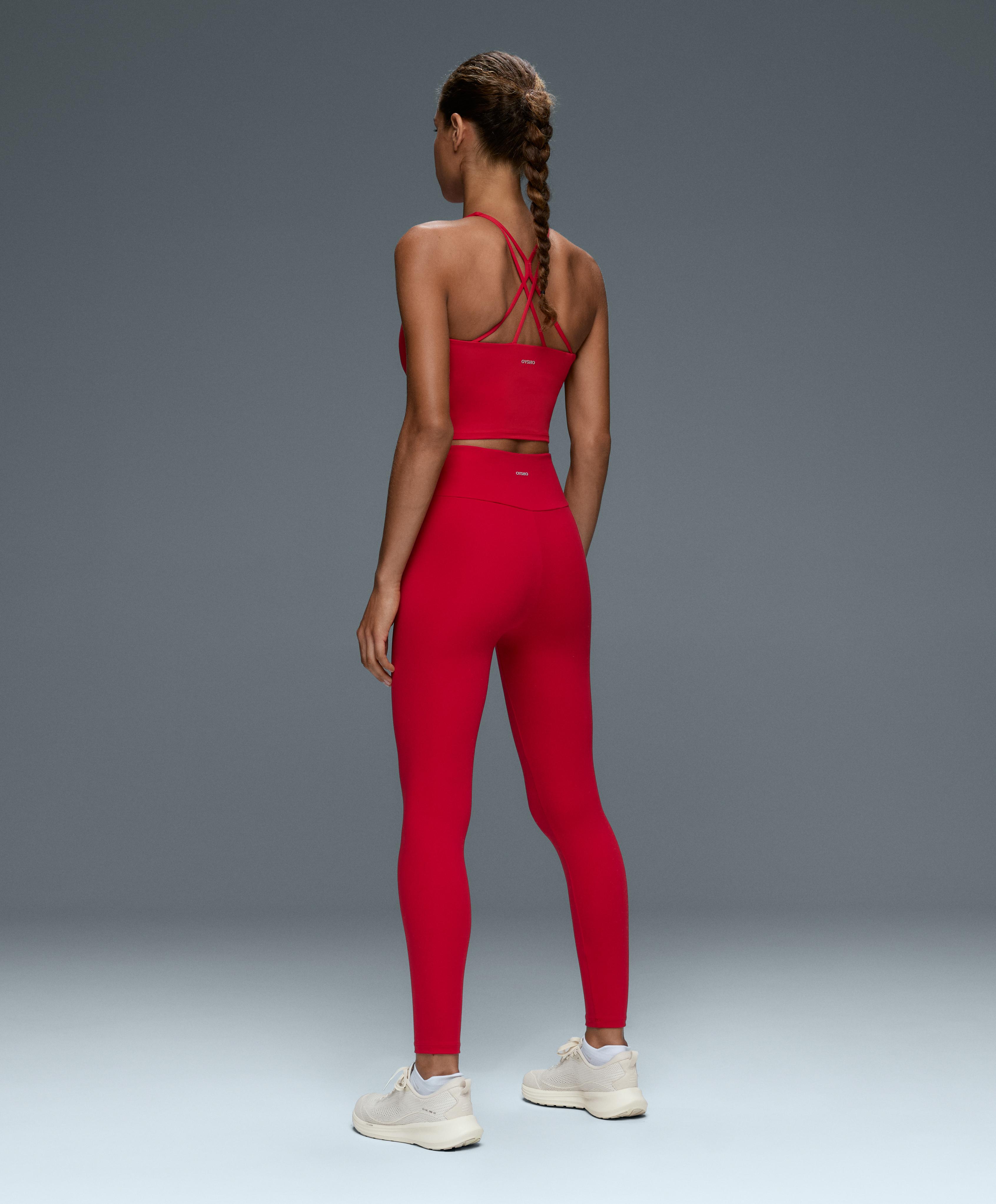 Comfortlux strappy tank top with cups — STRONG RED