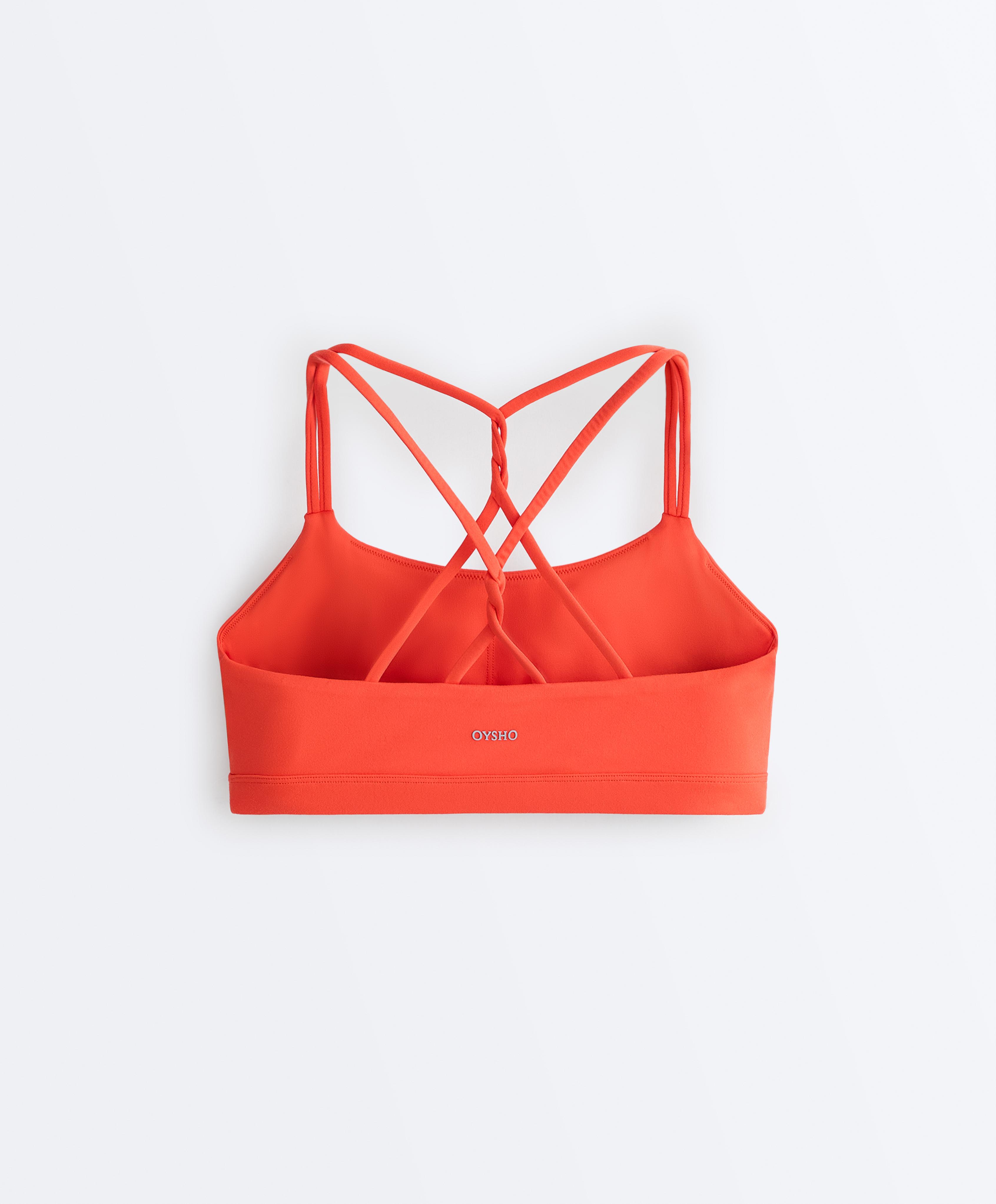 Comfortlux low-support crossover strap sports bra — BRIGHT ORANGE