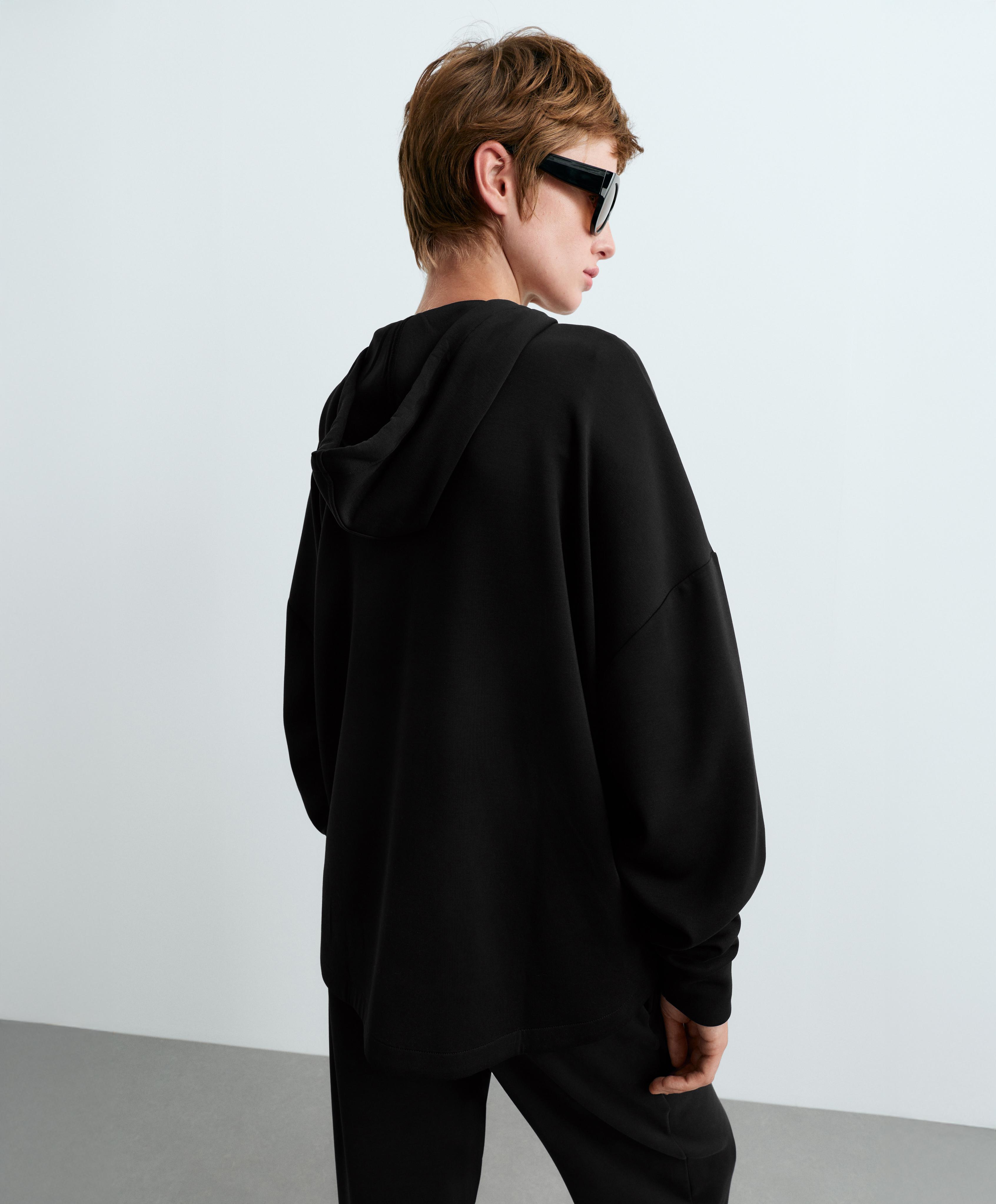 Soft-touch jacket with modal — BLACK