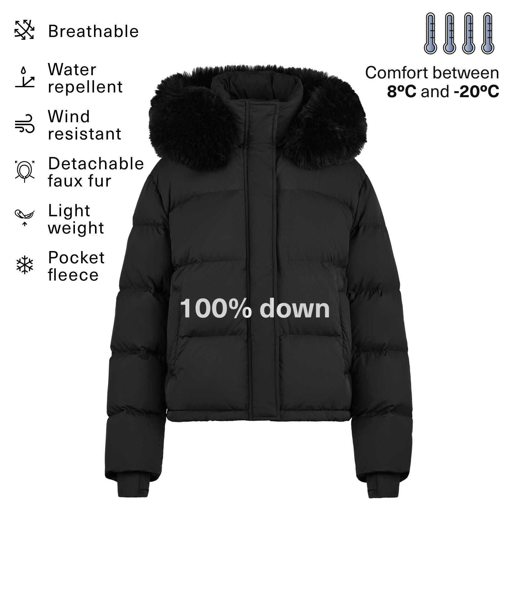 Lightweight 100% down water-repellent jacket